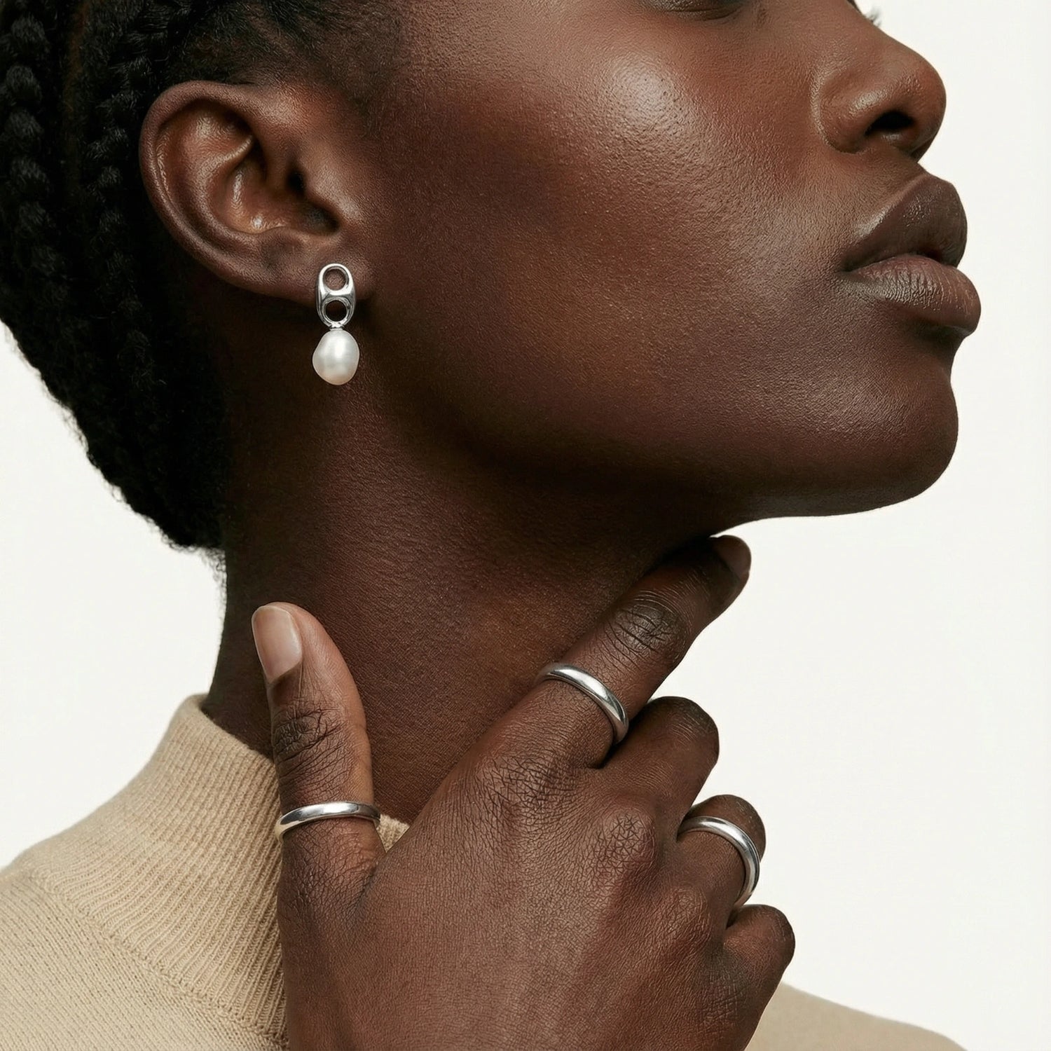 Brincos Pendentes Círculo de Pérola