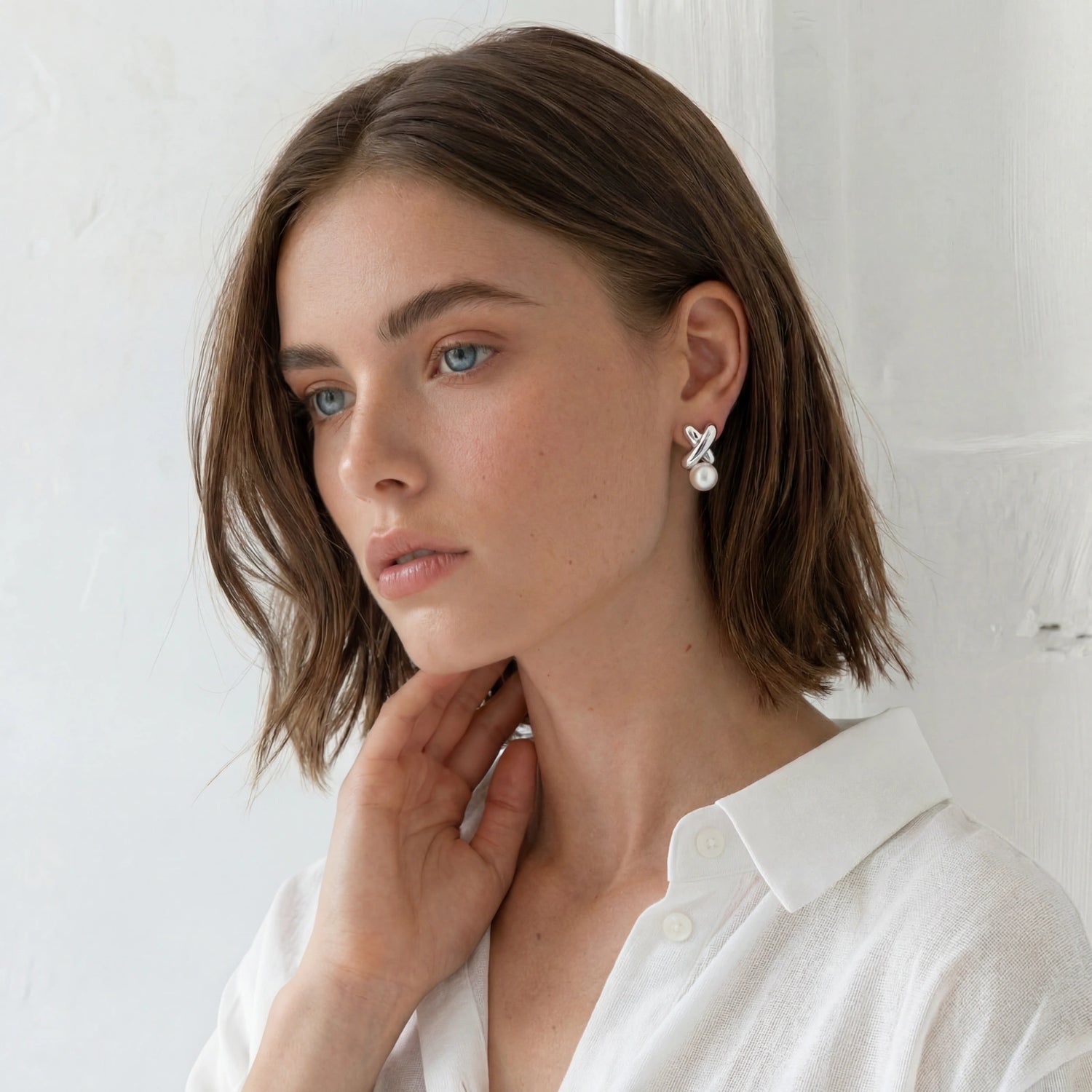 Brincos Pérola Infinito