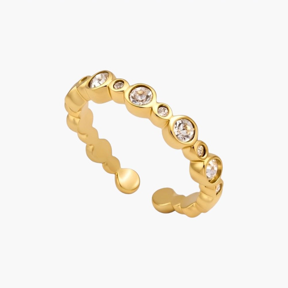 Anillo de Acero Inoxidable con Circonita