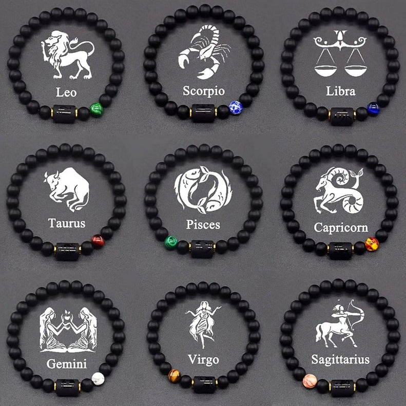 Pulseira Zodíaco em Pedra Natural