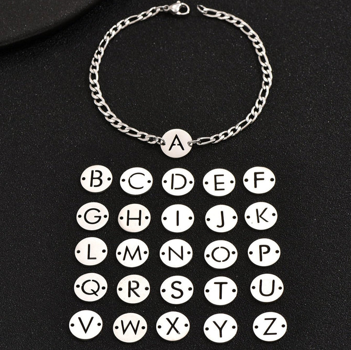 Pulseira Letra em Aço Inoxidável 316L