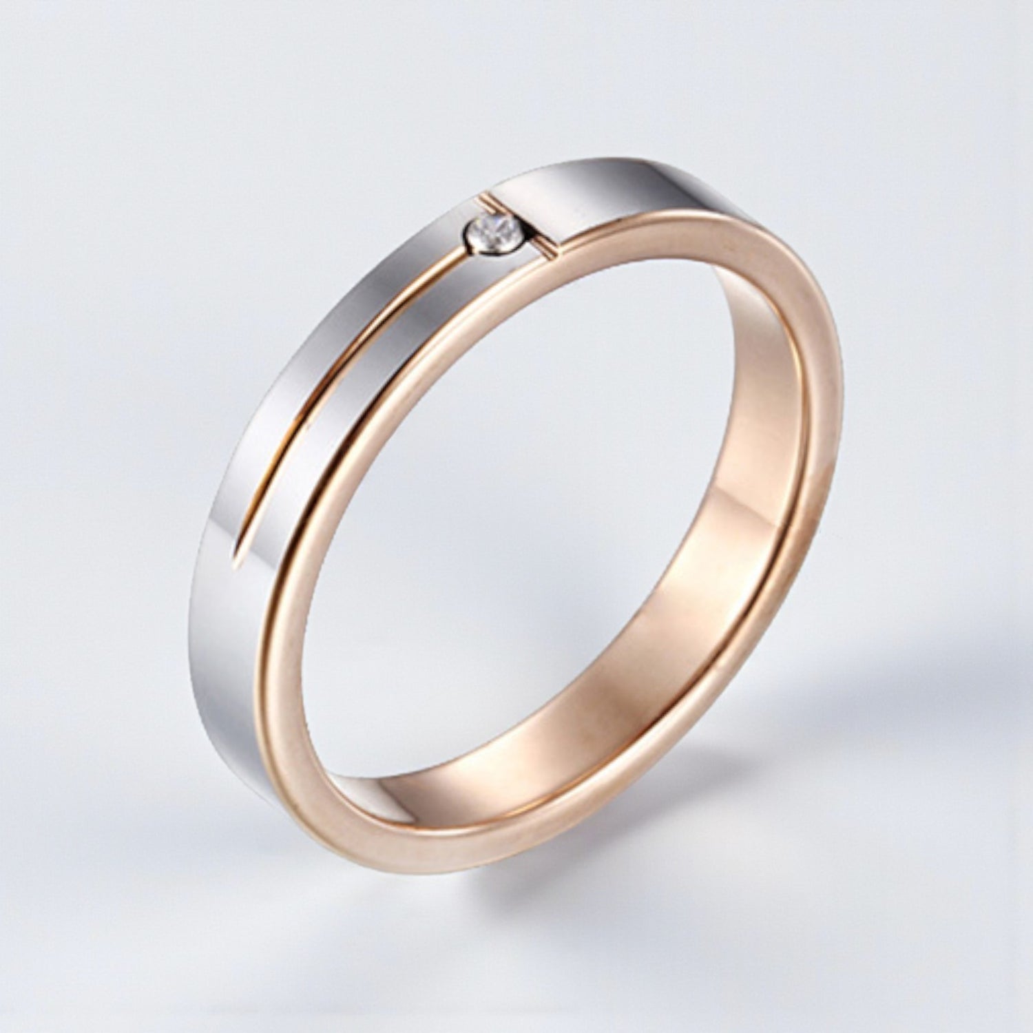 Anel Elegance em Aço de Tungsténio com Zircónia