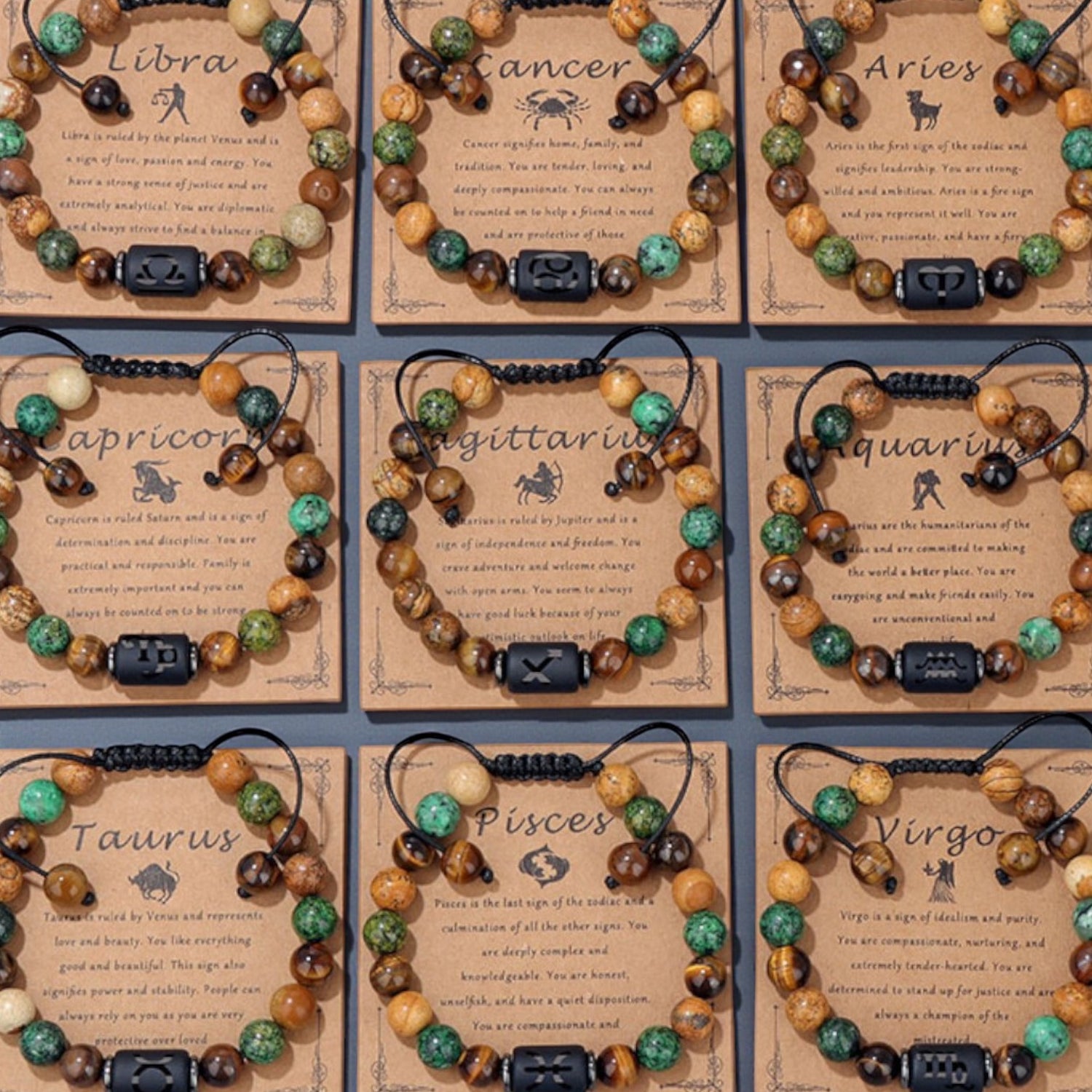 Pulseira Zodíaco em Pedra Natural