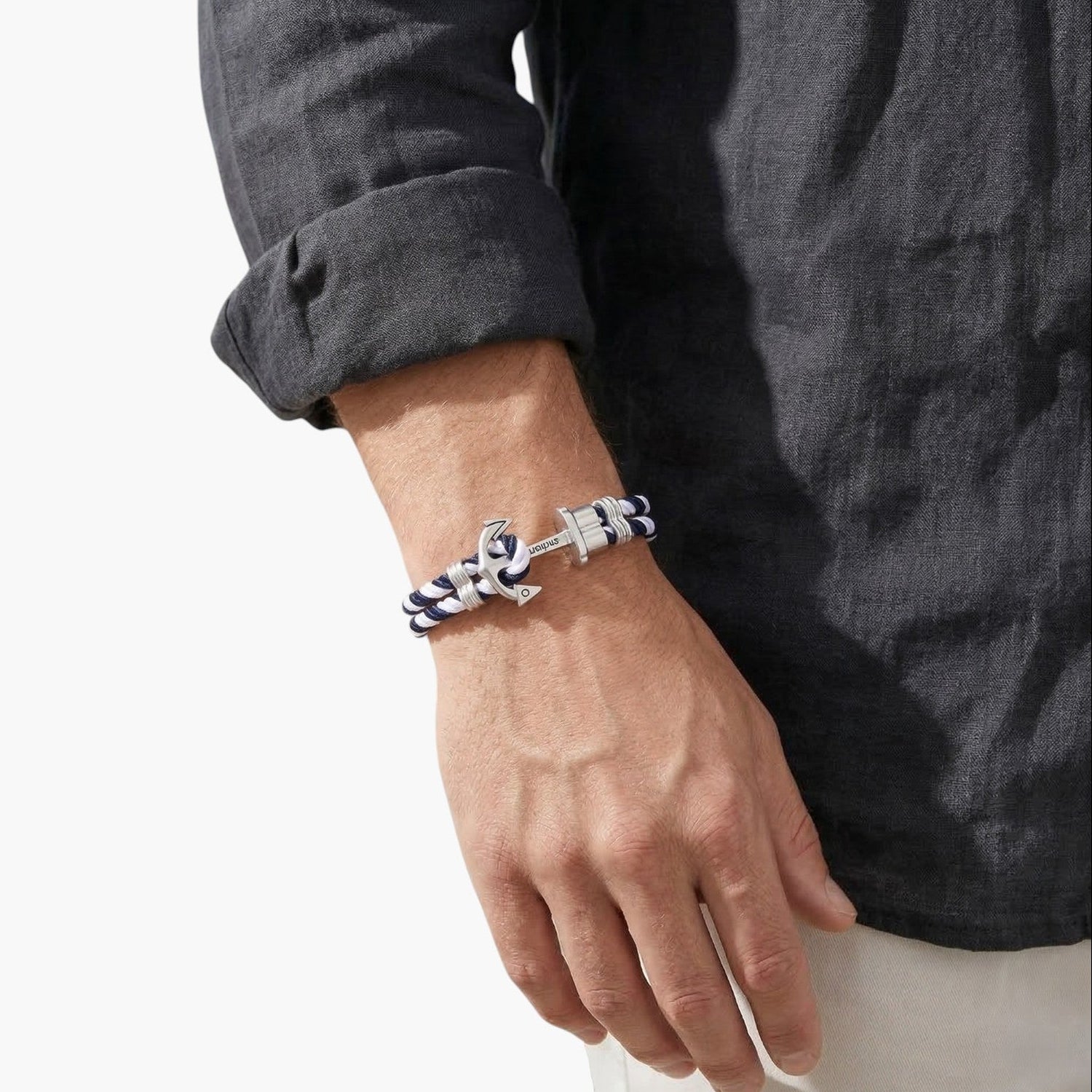 Pulseira Âncora em Corda