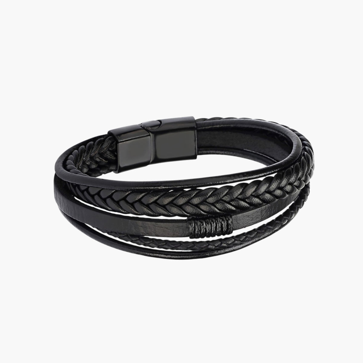 Pulseira de Couro Trançado
