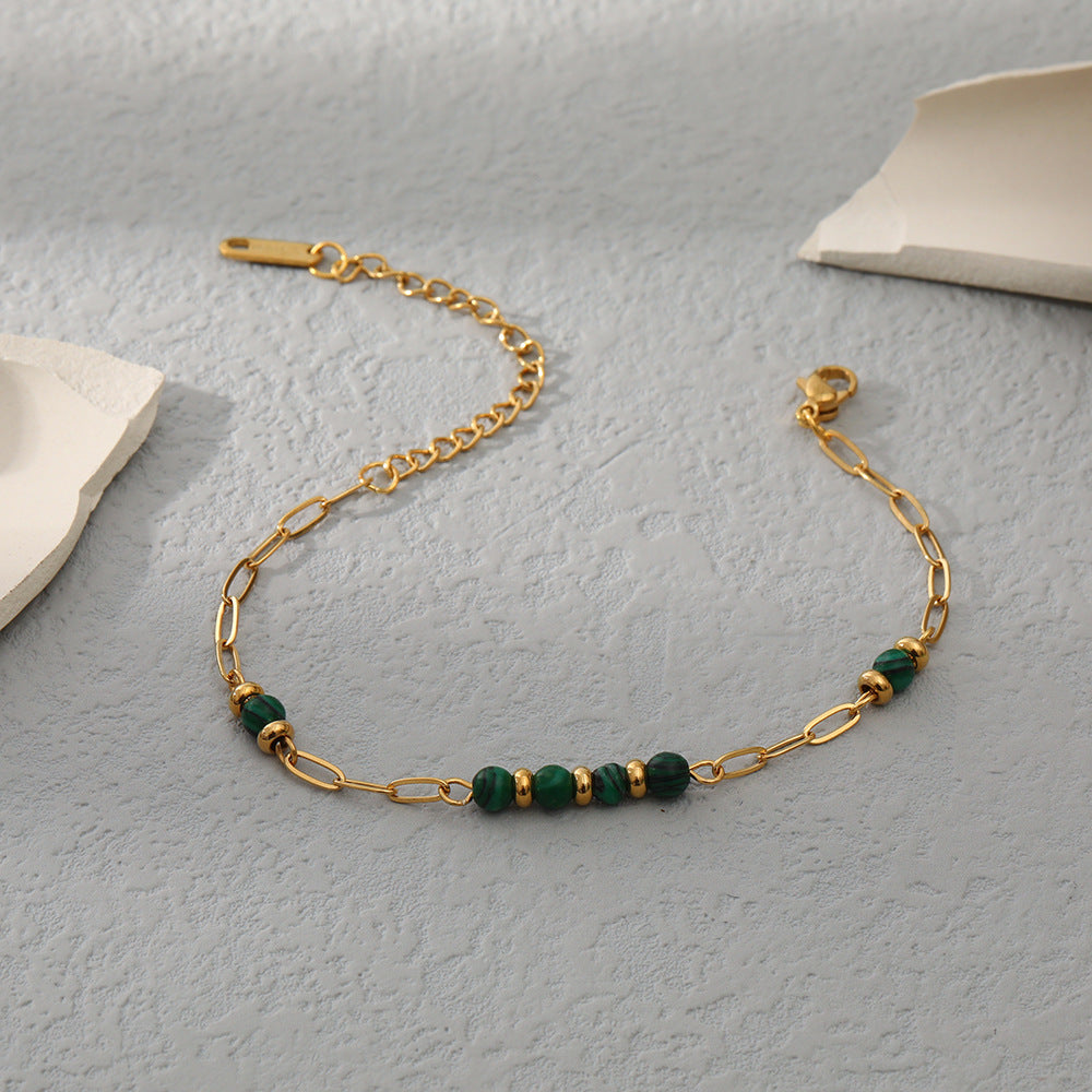 Stainless Steel and Natural Stone Bracelet