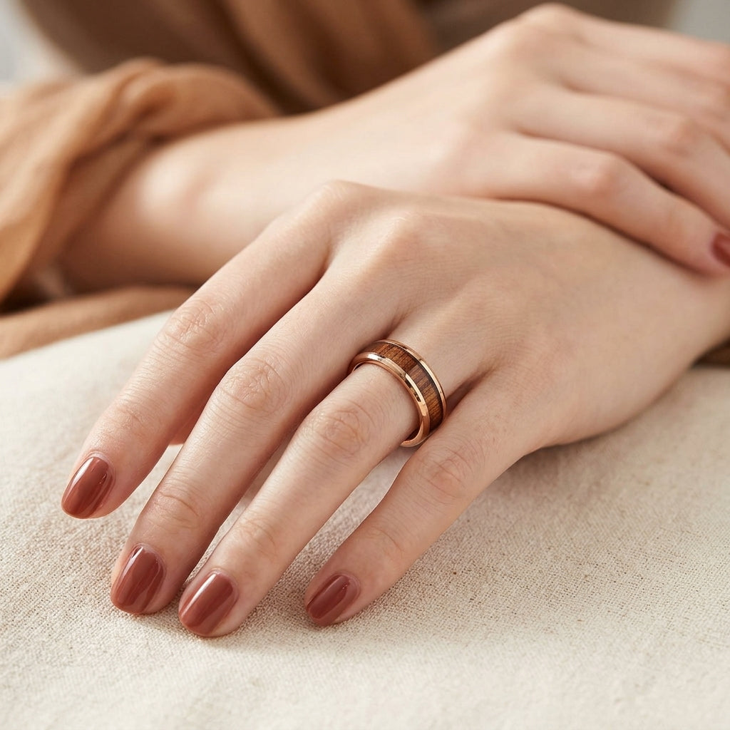 Rose Gold Tungsten Ring
