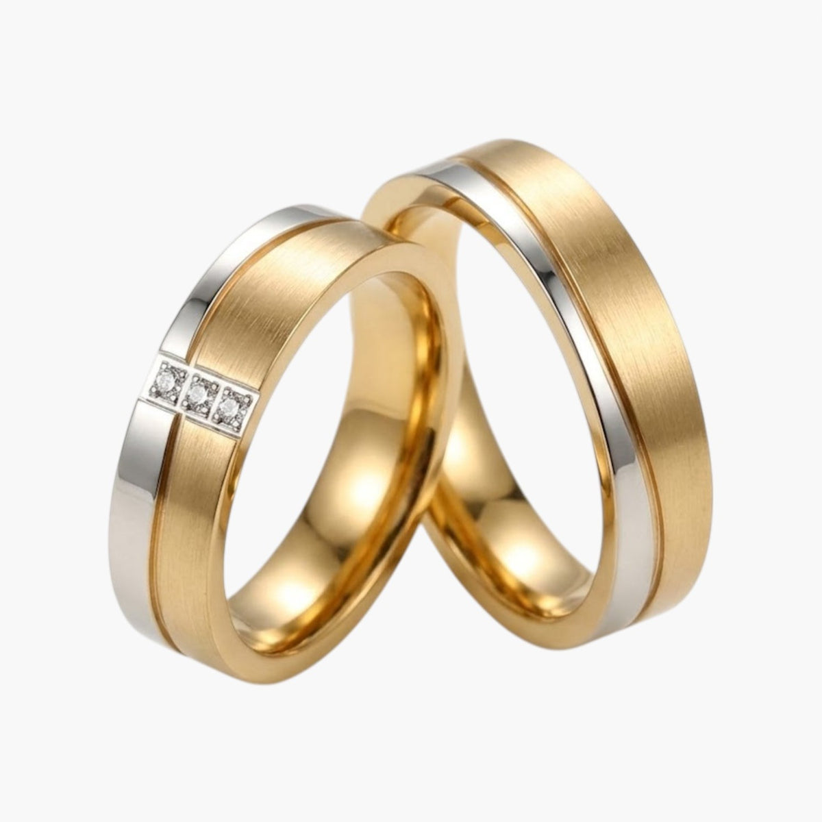 Two-Tone Stainless Steel Couple Ring