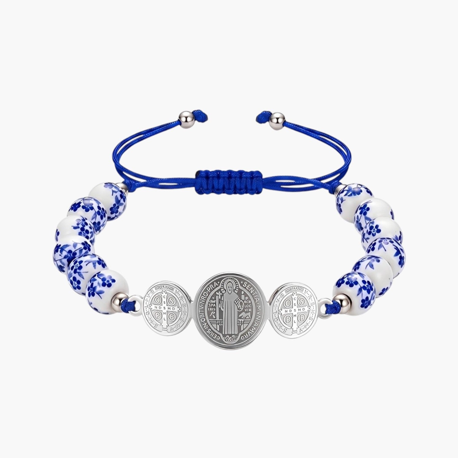 Pulseira de São Bento com Contas Florais