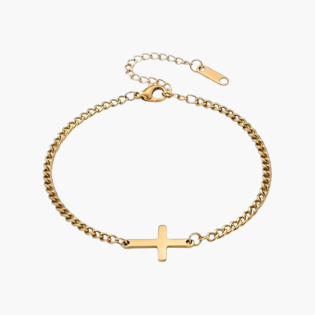 Pulseira Cruz em Aço Inoxidável