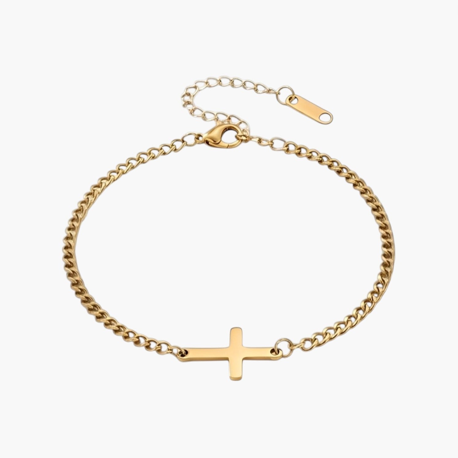 Pulseira Cruz em Aço Inoxidável