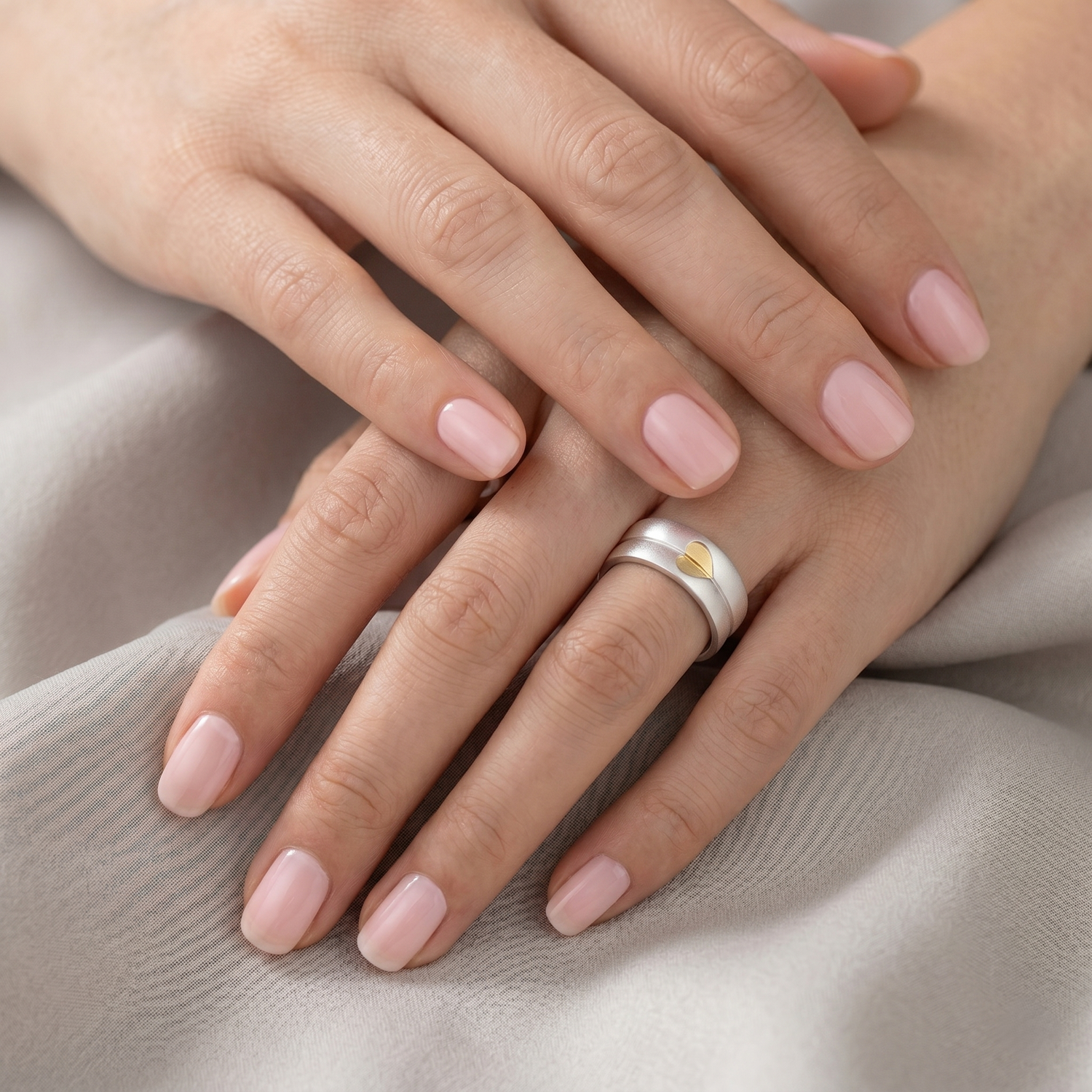 Conjunto de Anéis de Casal em Prata Fina 999
