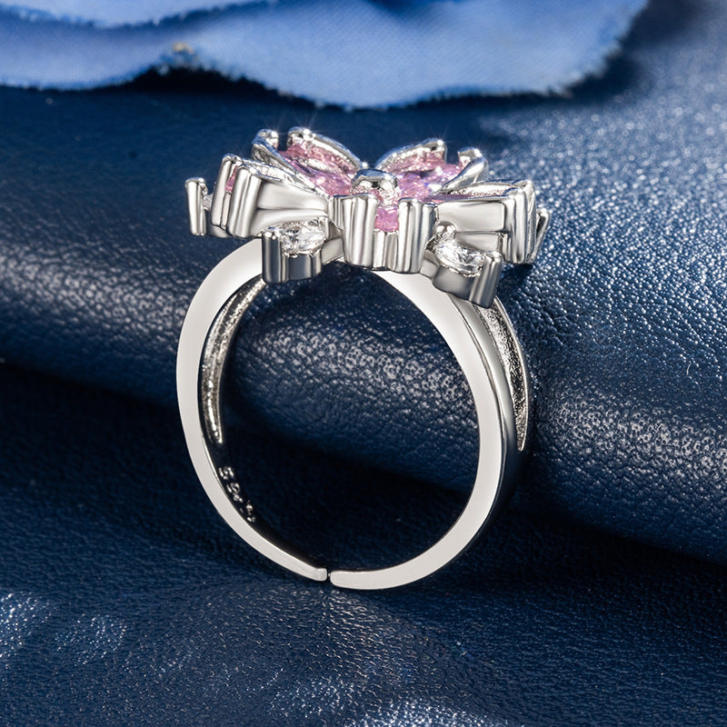 Anel Flower com Zircónia