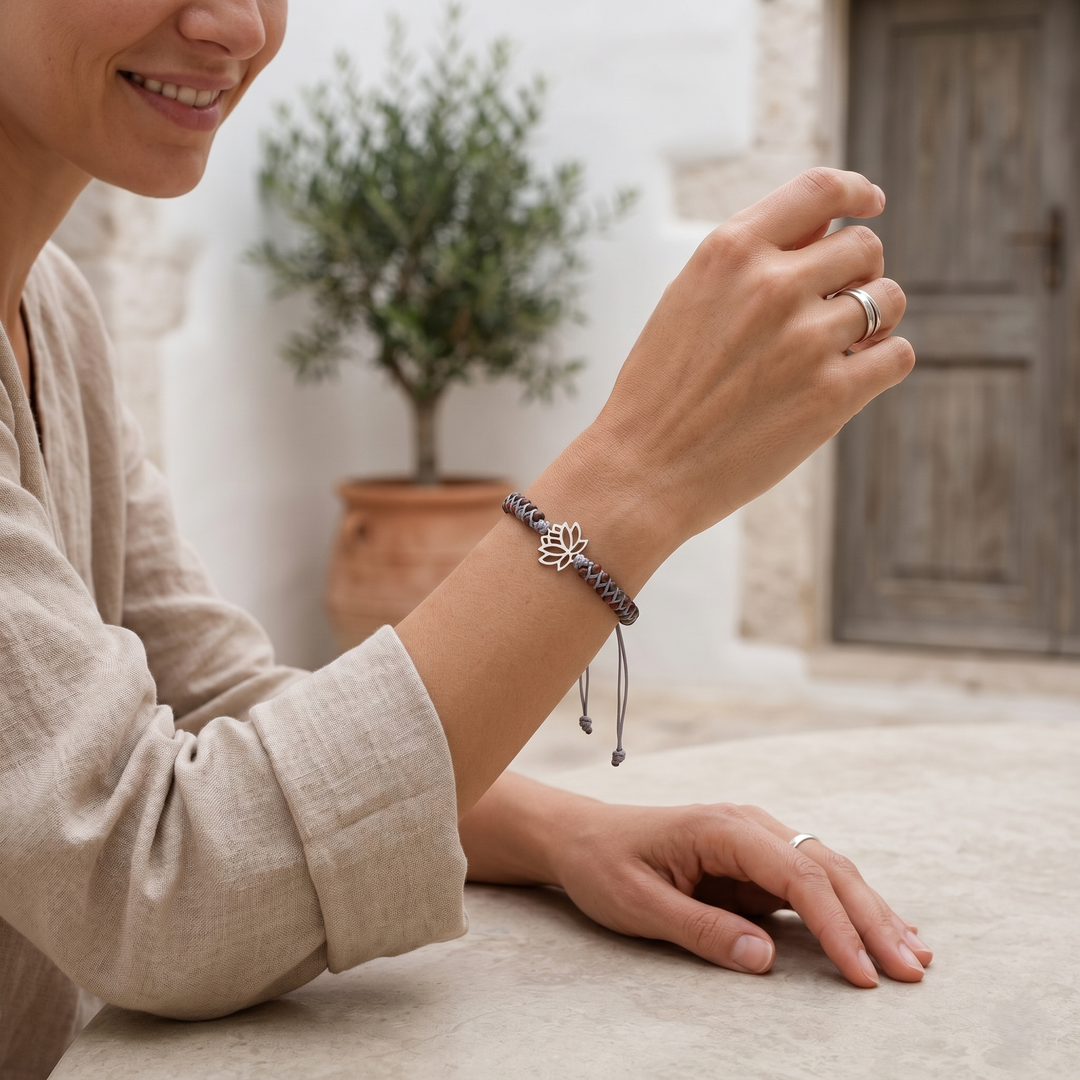 Pulseira Flor de Lótus Equilíbrio e Serenidade