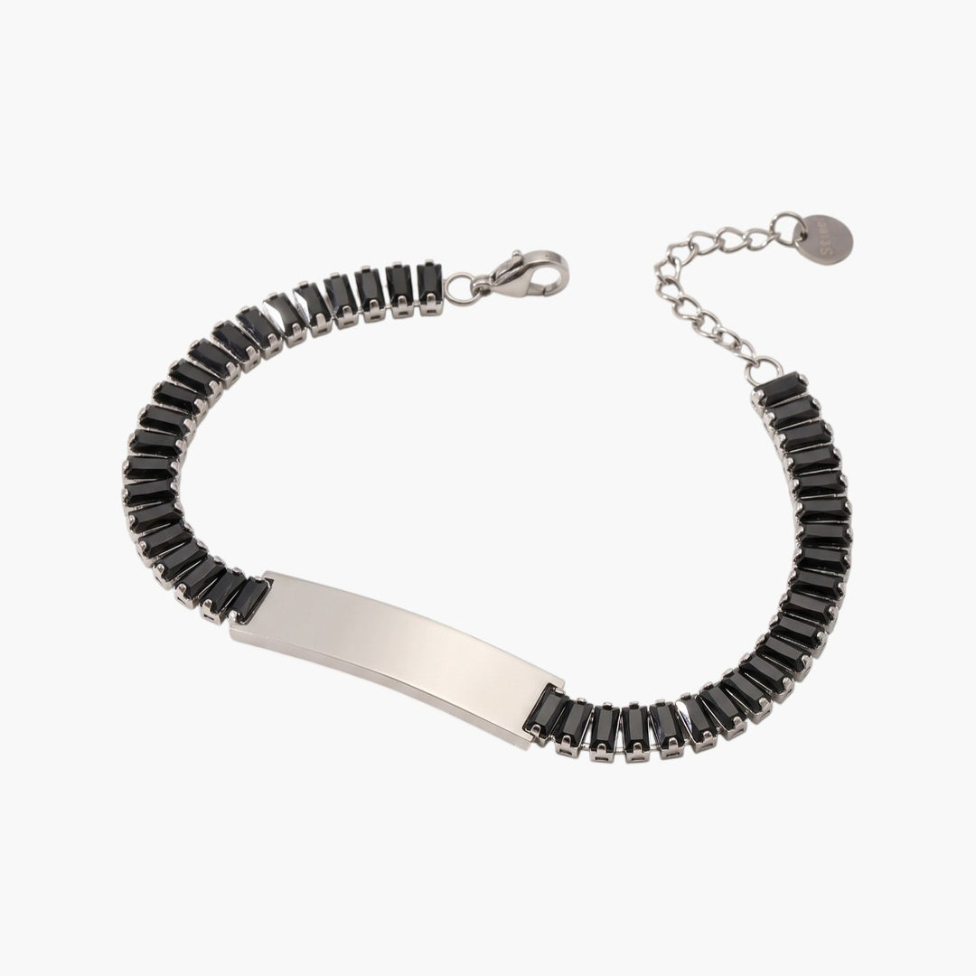 Pulseira em Aço Inoxidável com Zircónias