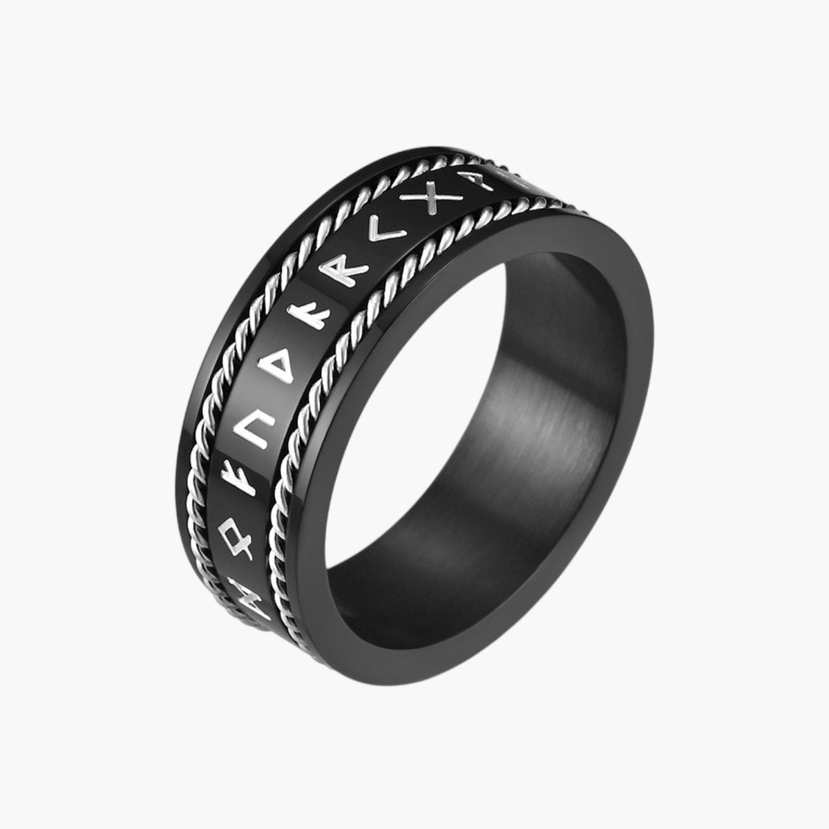 Stainless Steel Ring with Symbolic Engraving