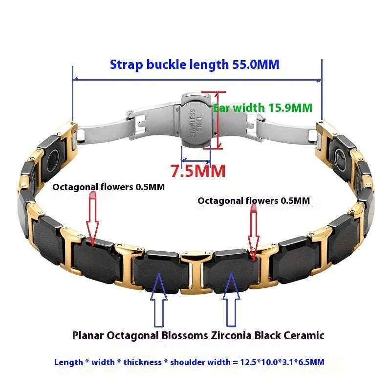 Pulseira Magnética em Aço Inoxidável 316L