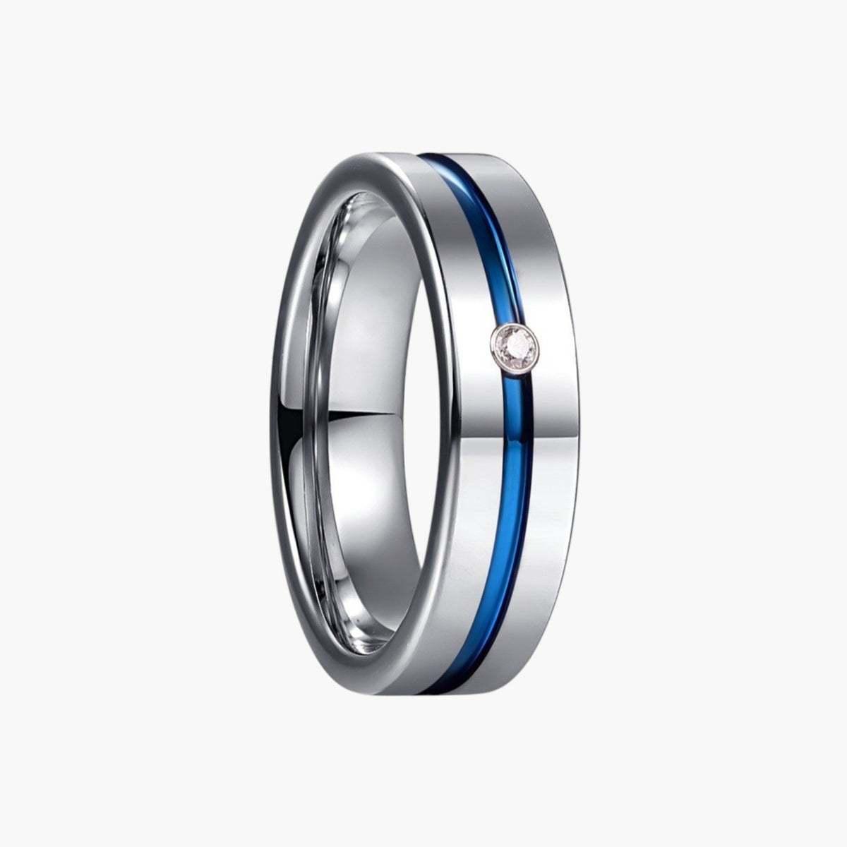 Tungsten Steel Solitaire Ring