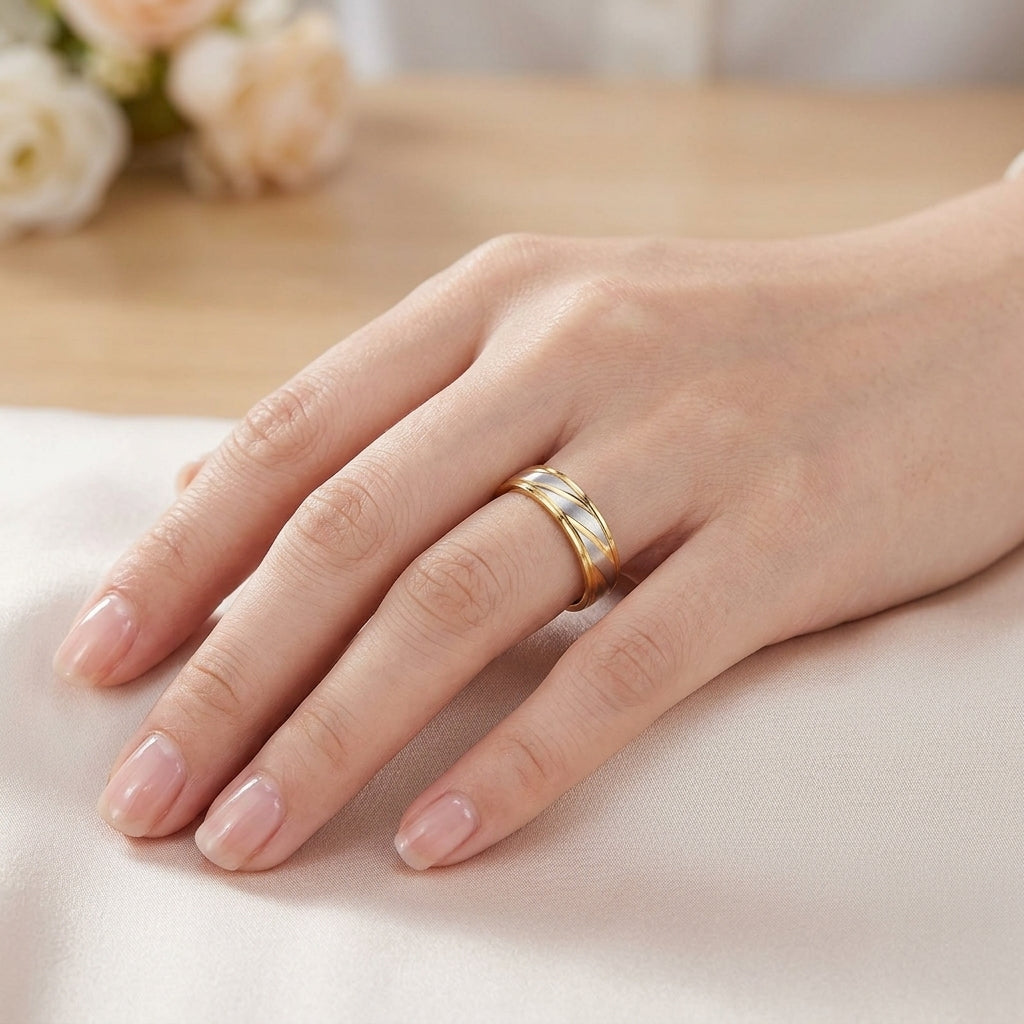 Two-Tone Stainless Steel Couple Ring