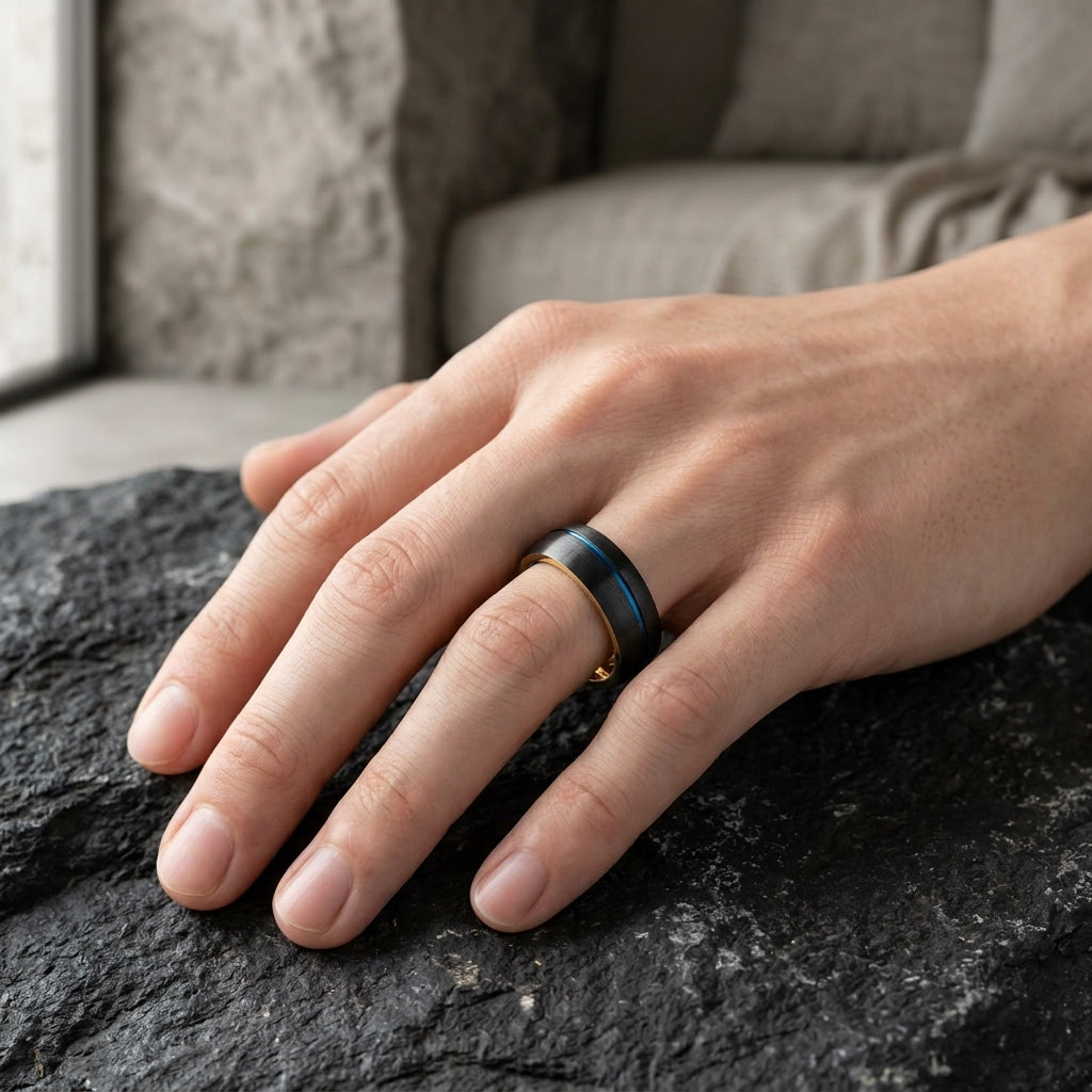 Signature Stainless Steel Grooved Ring
