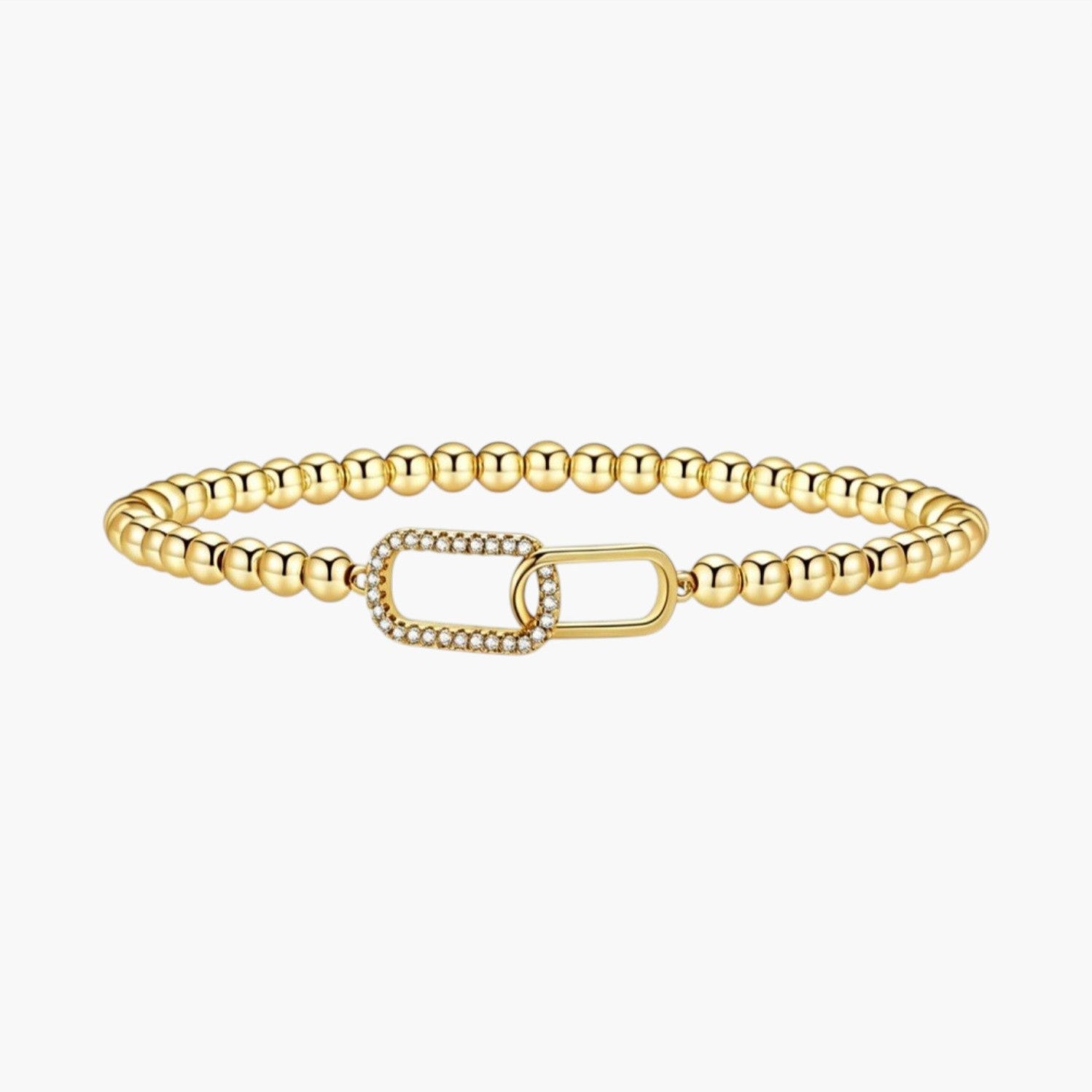 Pulseira de Contas com Banho de Ouro 14K