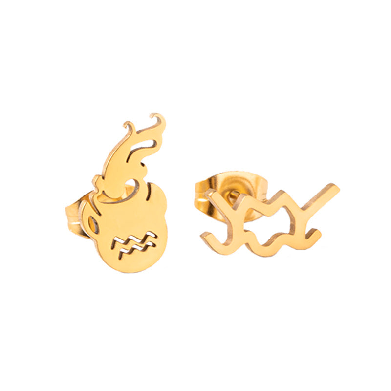 Stainless Steel Zodiac Earrings