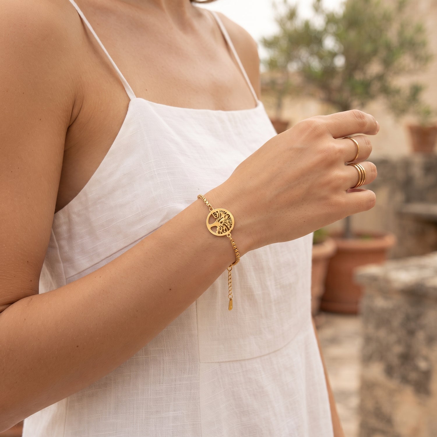 Pulseira Árvore da Vida em Aço Inoxidável
