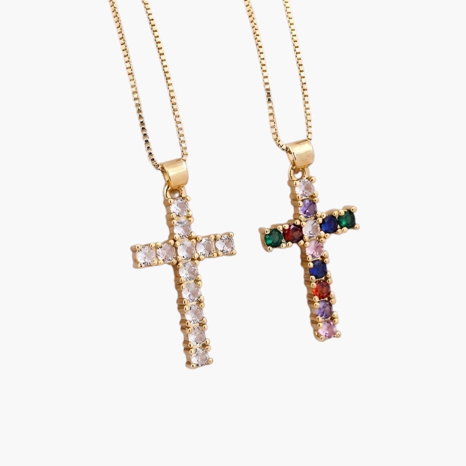 Colar Cruz com Zircónias