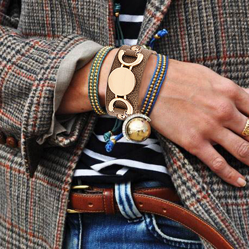 Pulseira de Couro Minimalista