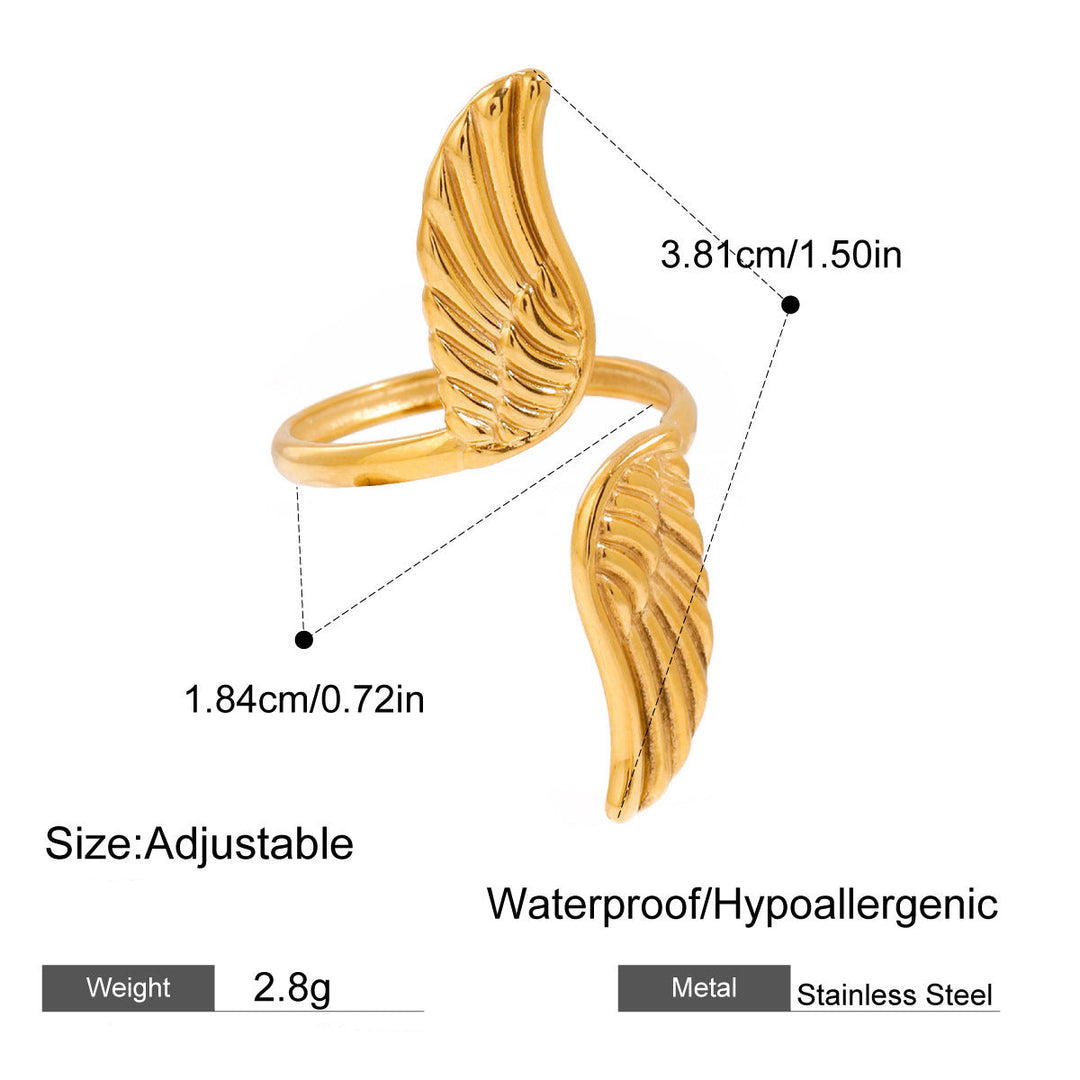 Anel Asas de Anjo em Aço Inoxidável