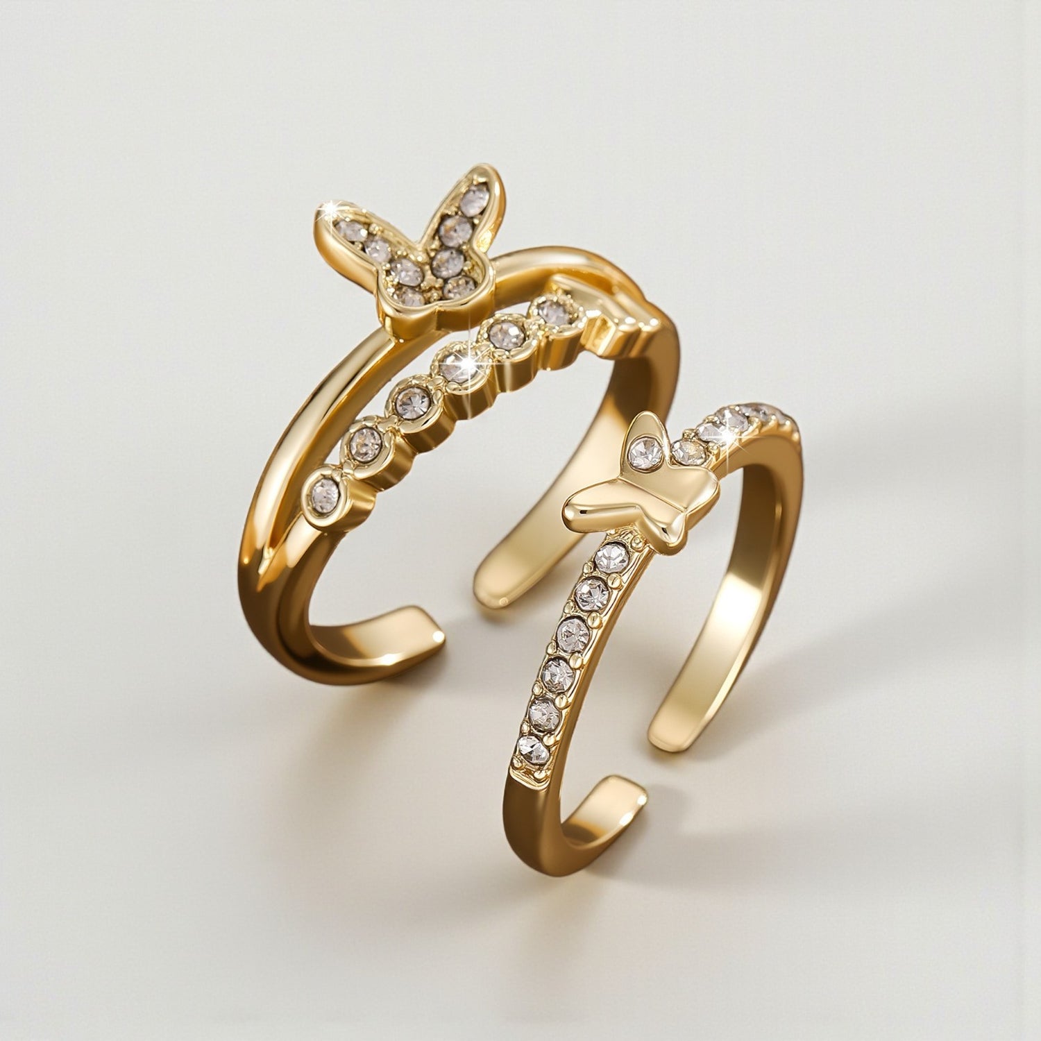 Conjunto de 2 Anéis Borboleta