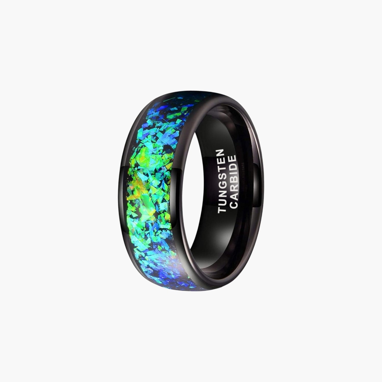 Anel Tungsténio Opala Aurora