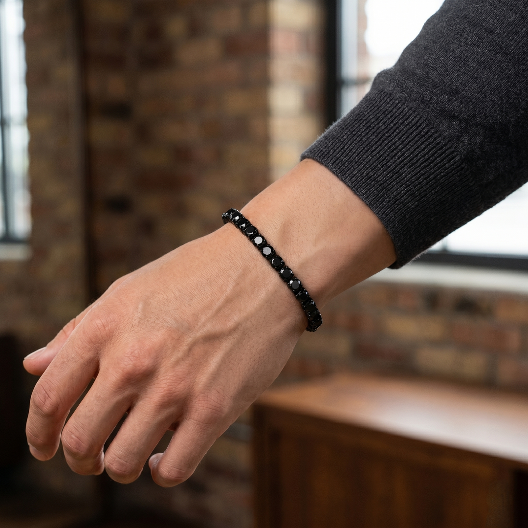 Pulseira Ténis em Aço Inoxidável com Zircónias Brilhantes