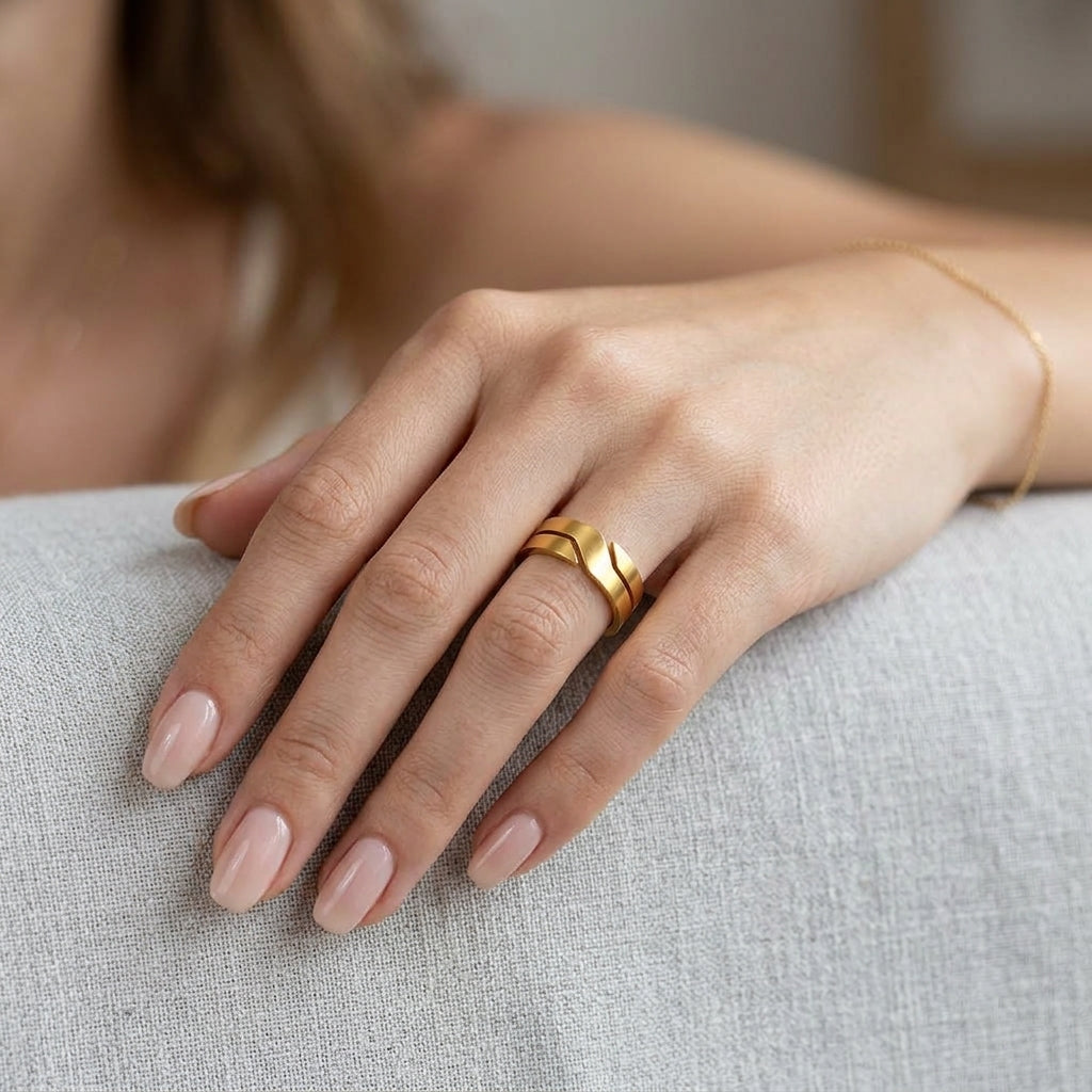 Anillo Minimalista Geométrico de Acero Inoxidable