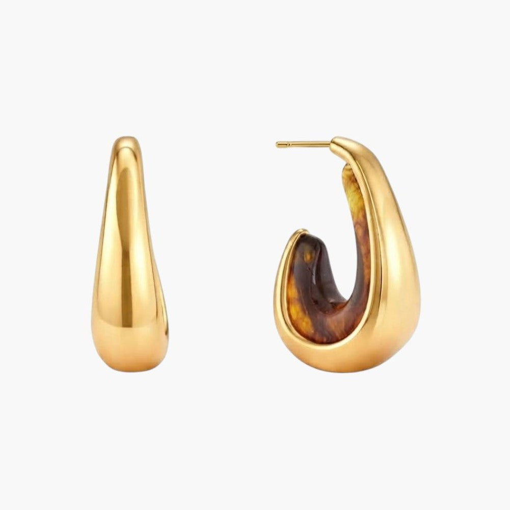 Pendientes Chunky de Acero Inoxidable con Detalle