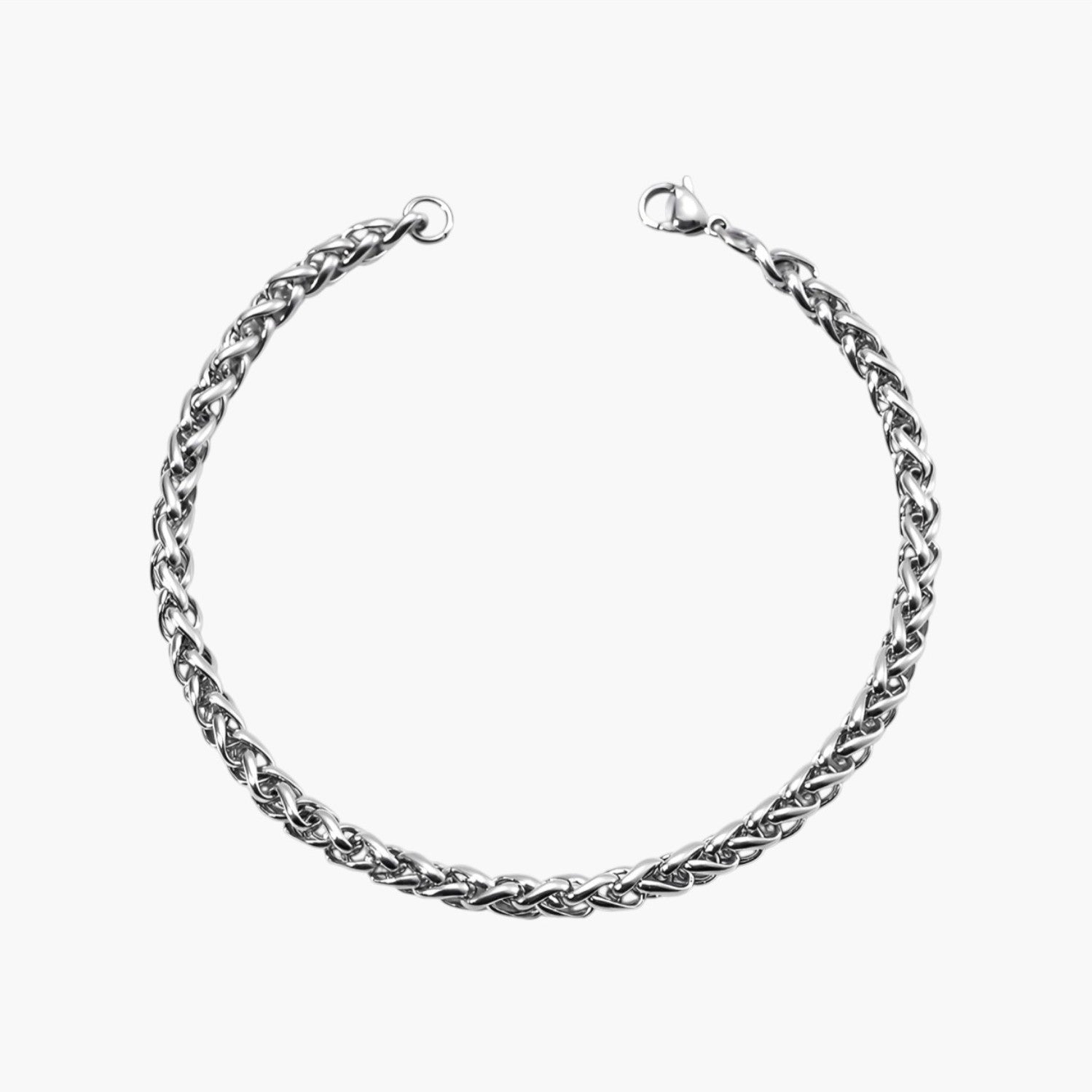 Pulseira Corrente Entrançada em Aço Inoxidável