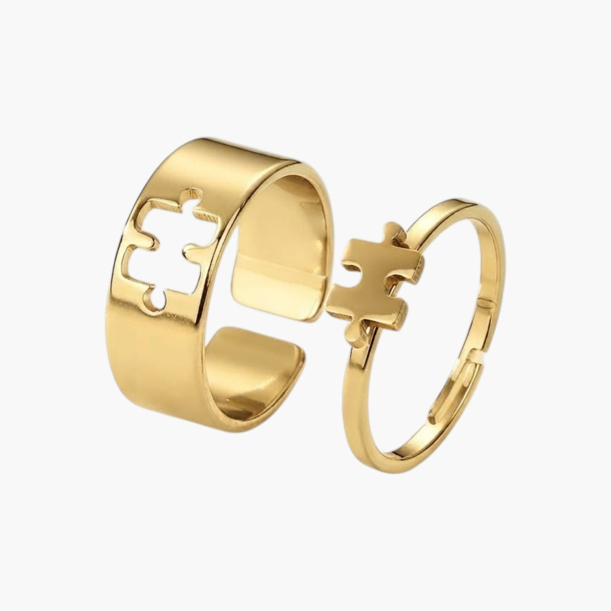 Stainless Steel Puzzle Ring Set