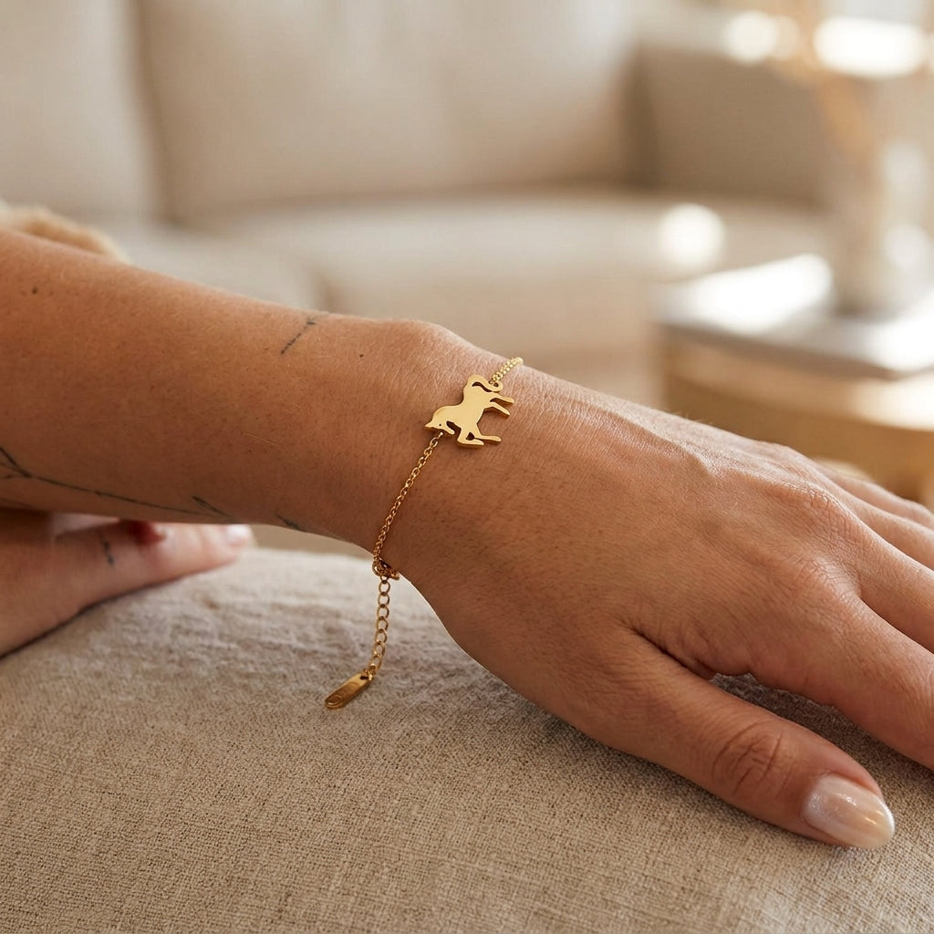 Pulseira Unicórnio em Aço Inoxidável