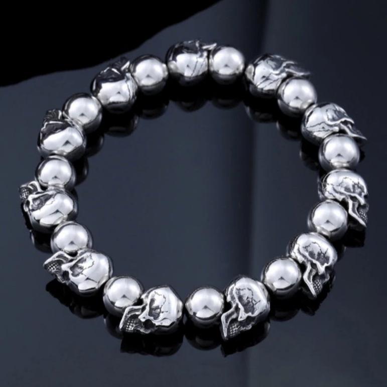 Pulseira Skull em Aço Inoxidável 316L