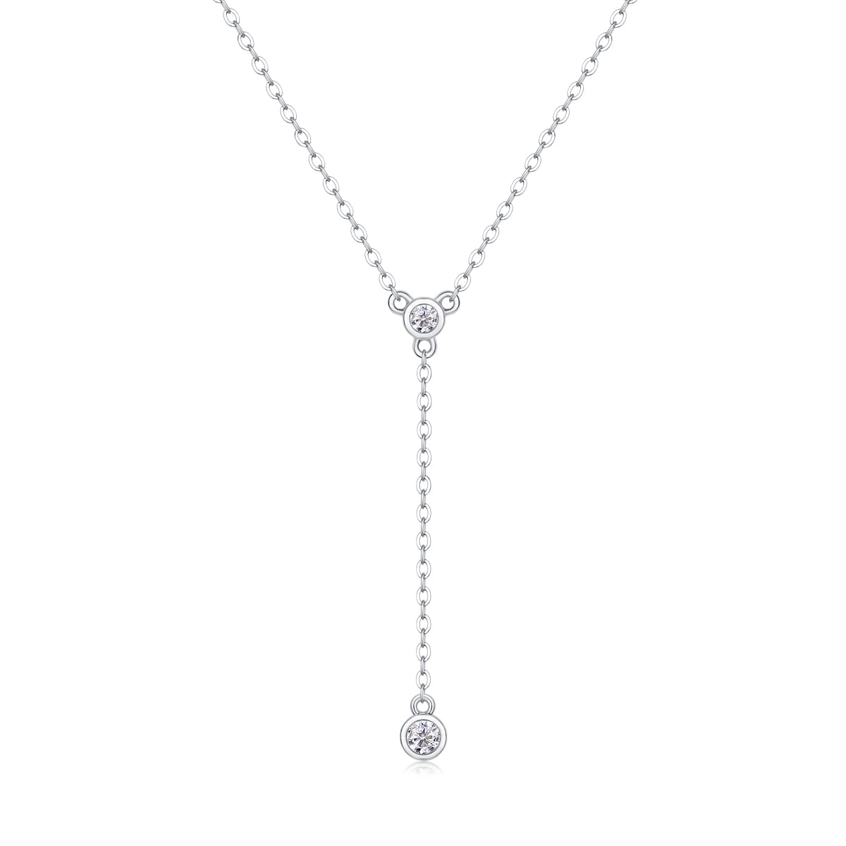 Colar Tassel em Prata 925 com Moissanite