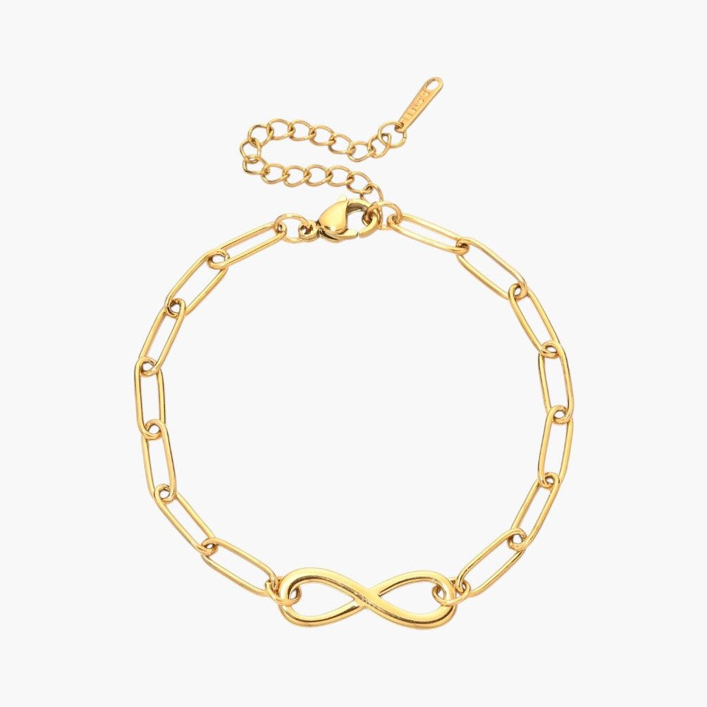 Pulseira em Aço Inoxidável com Símbolo do Infinito
