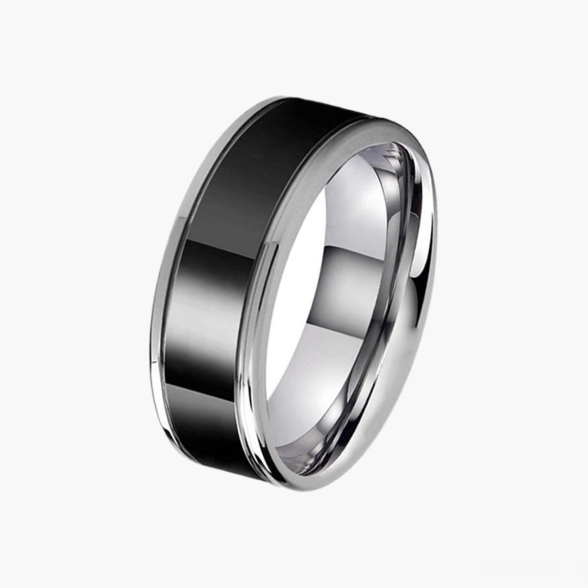 Anillo de acero de tungsteno negro moda de negocios