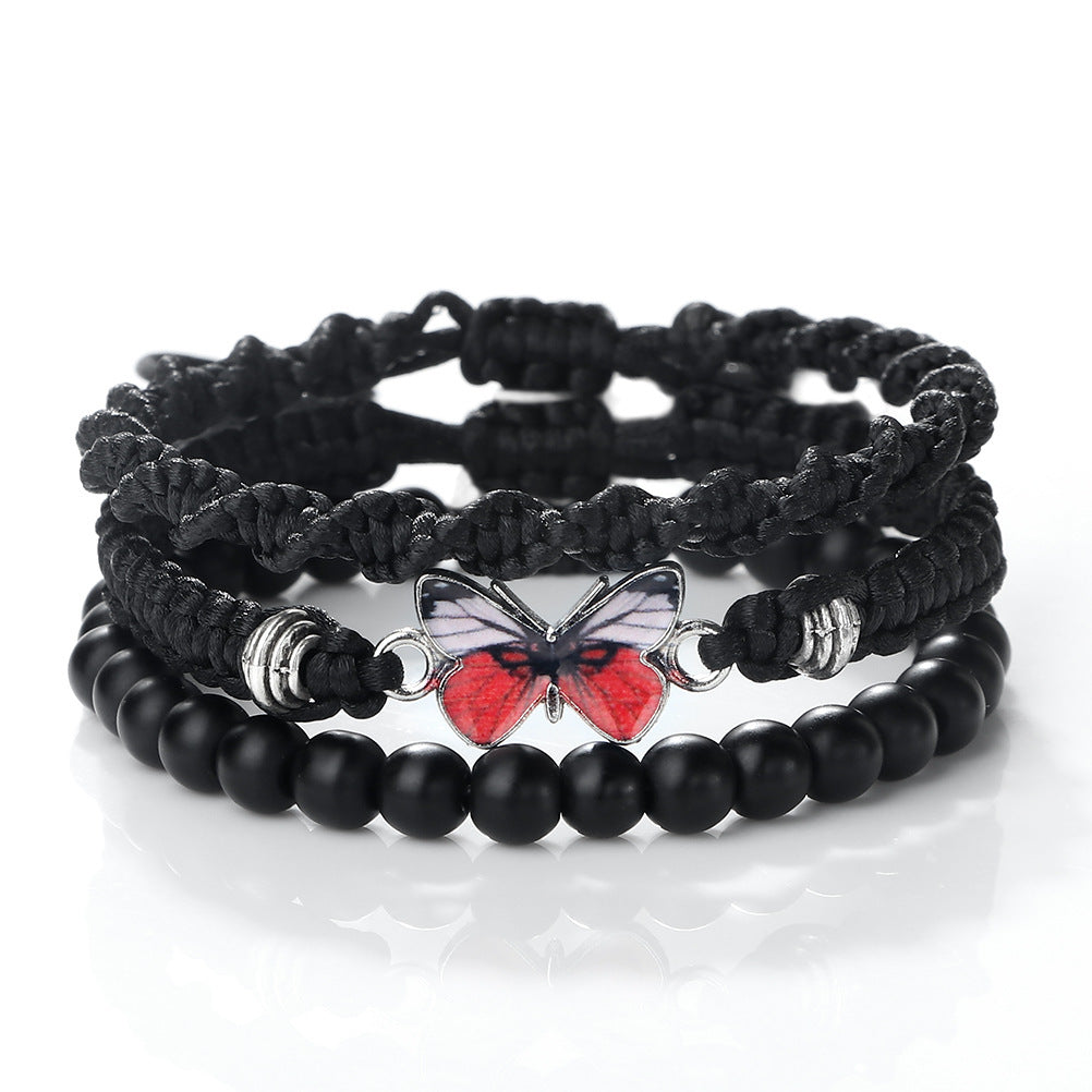 Conjunto de 3 Pulseiras em Corda e Pedra Natural