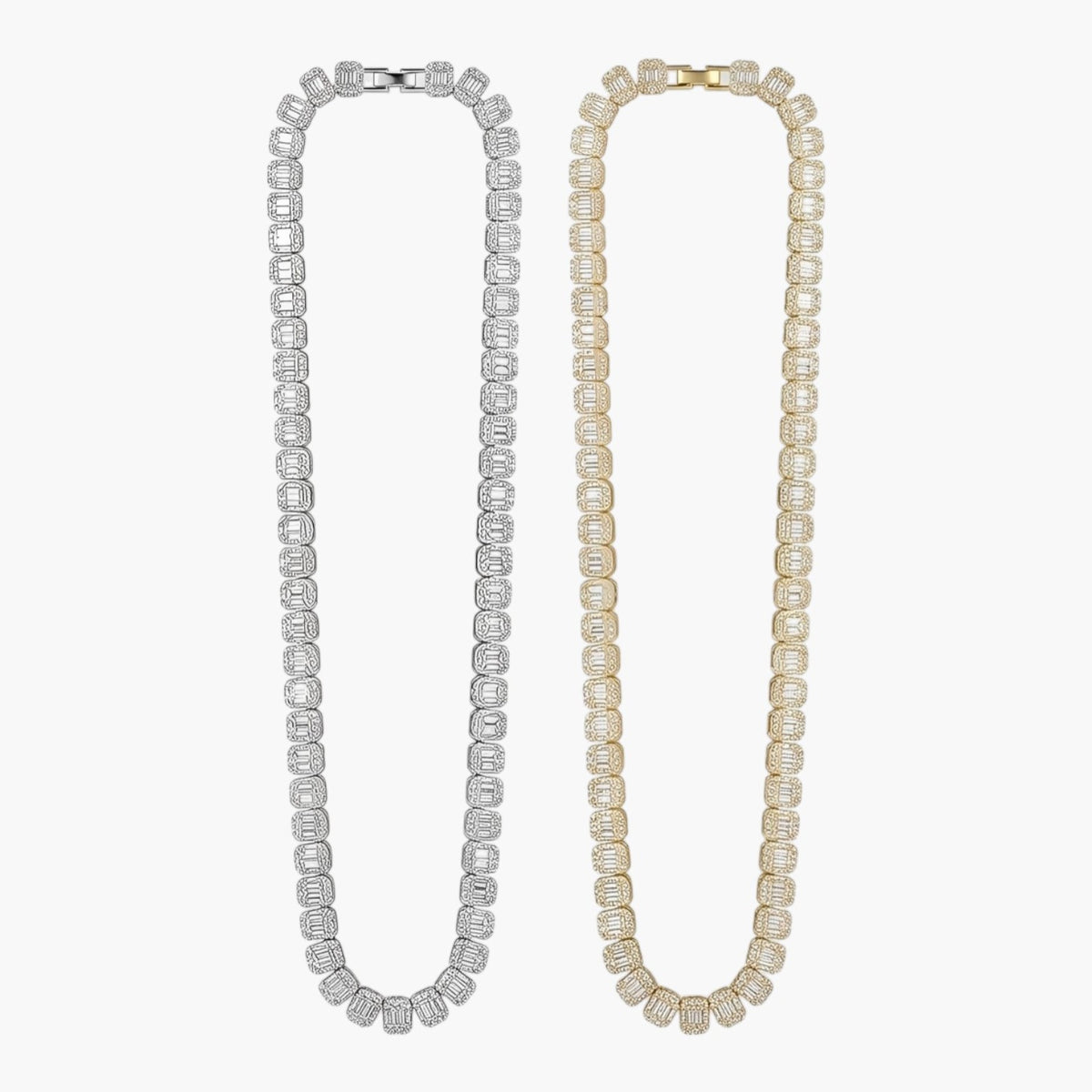 Baguette-Cut Zirconia Tennis Necklace