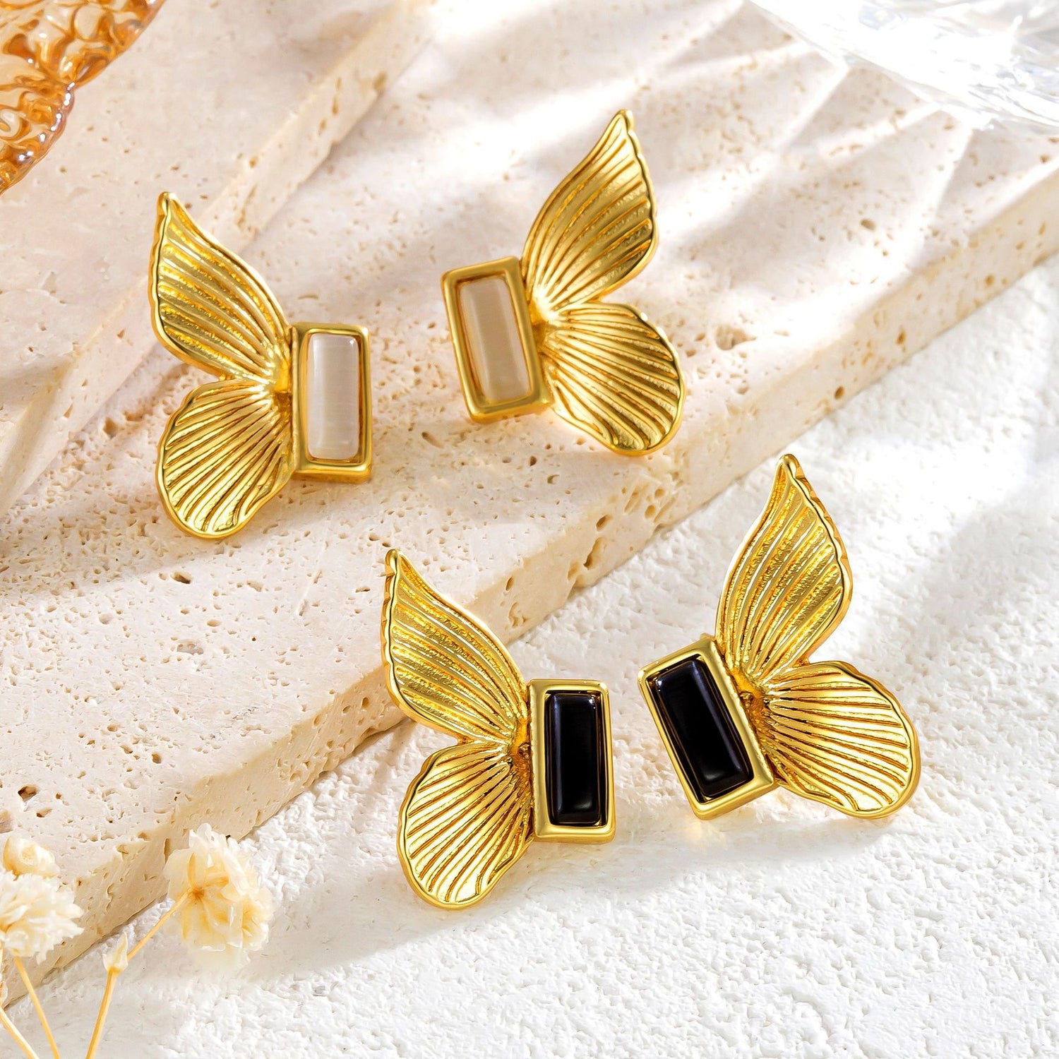 Brincos Butterfly em Aço Inoxidável