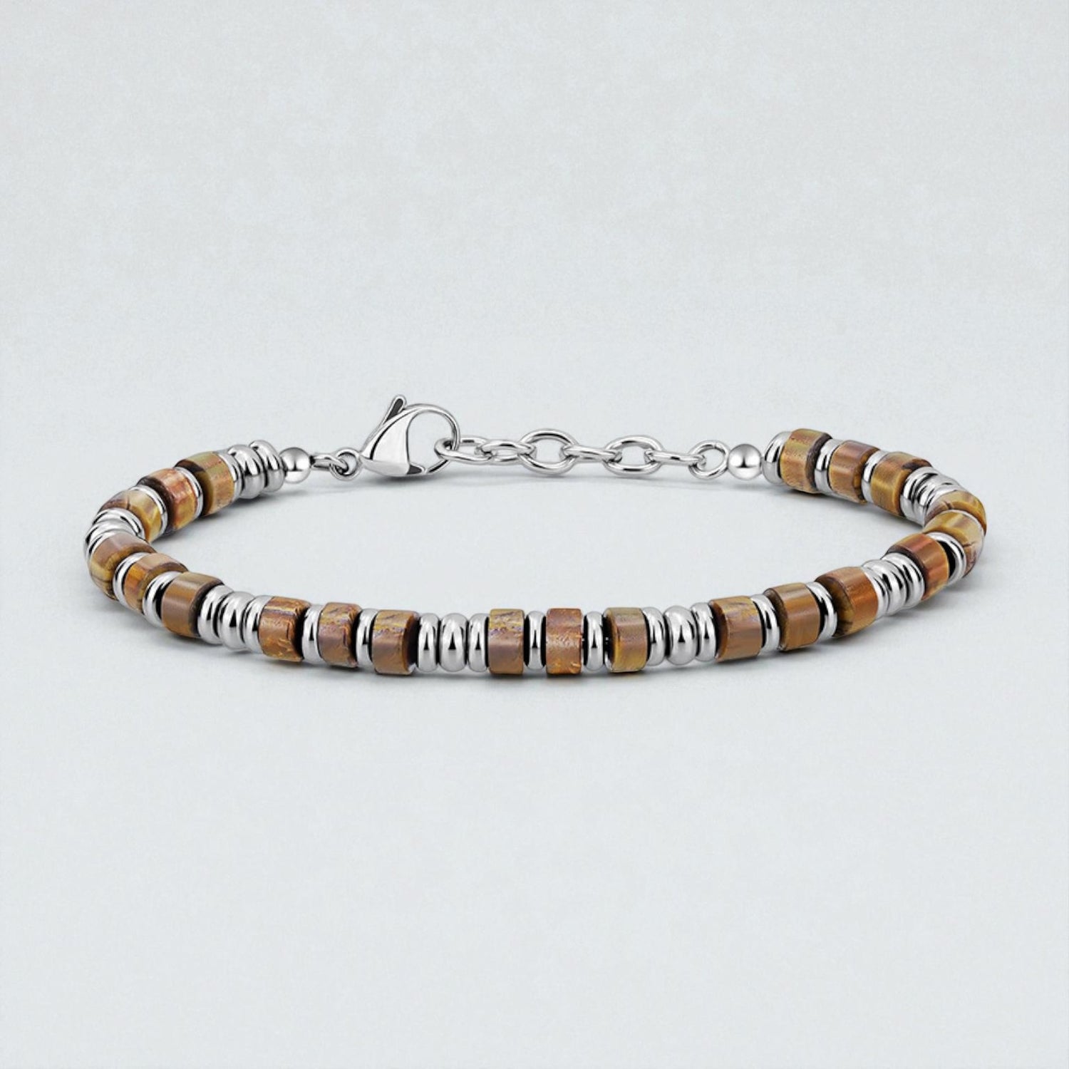 Pulseira em Pedra Natural e Aço Inoxidável