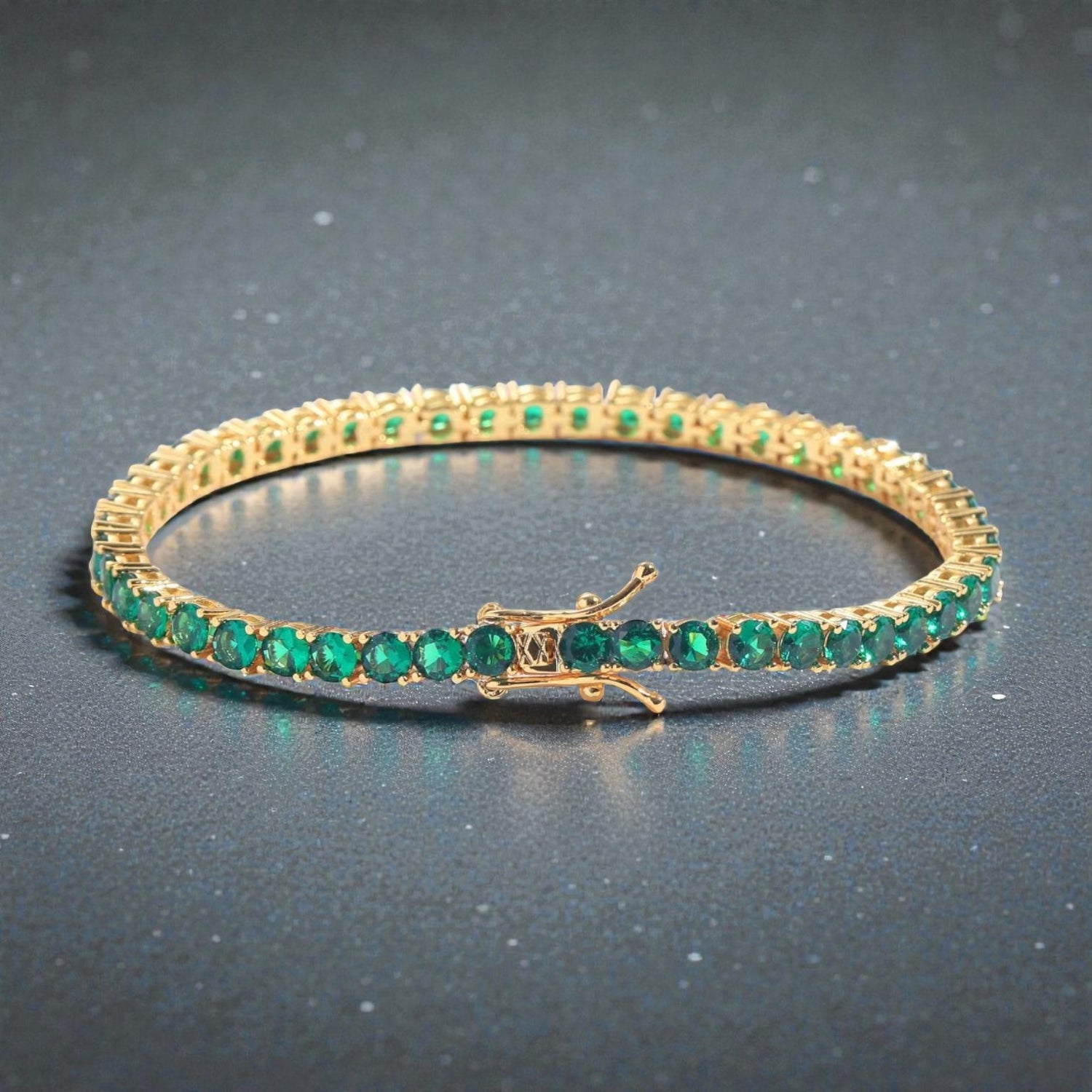 Pulseira Tennis Dourada com Zircónias