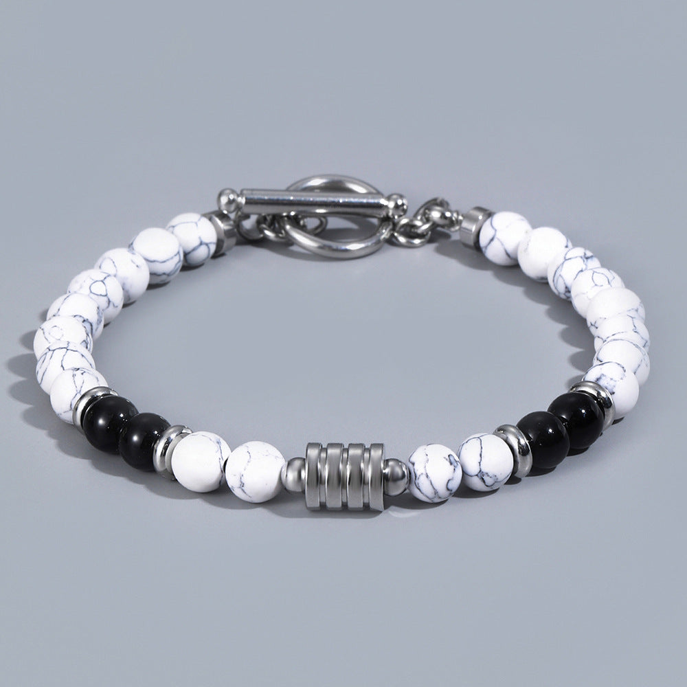 Stainless Steel and Natural Stone Bracelet