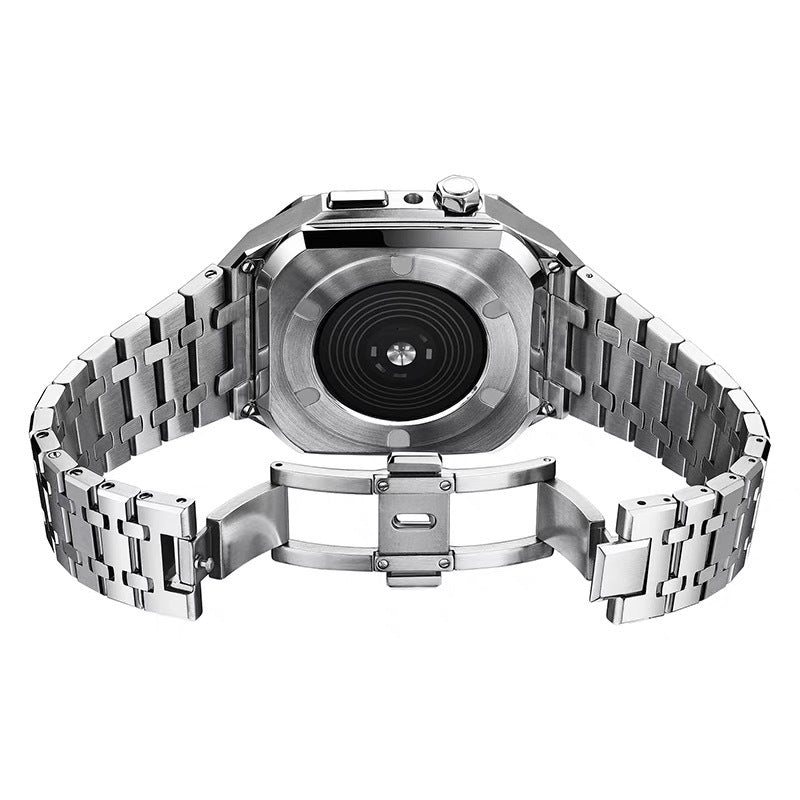 Bracelete em Aço Inoxidável com Caixa Protetora para Apple Watch