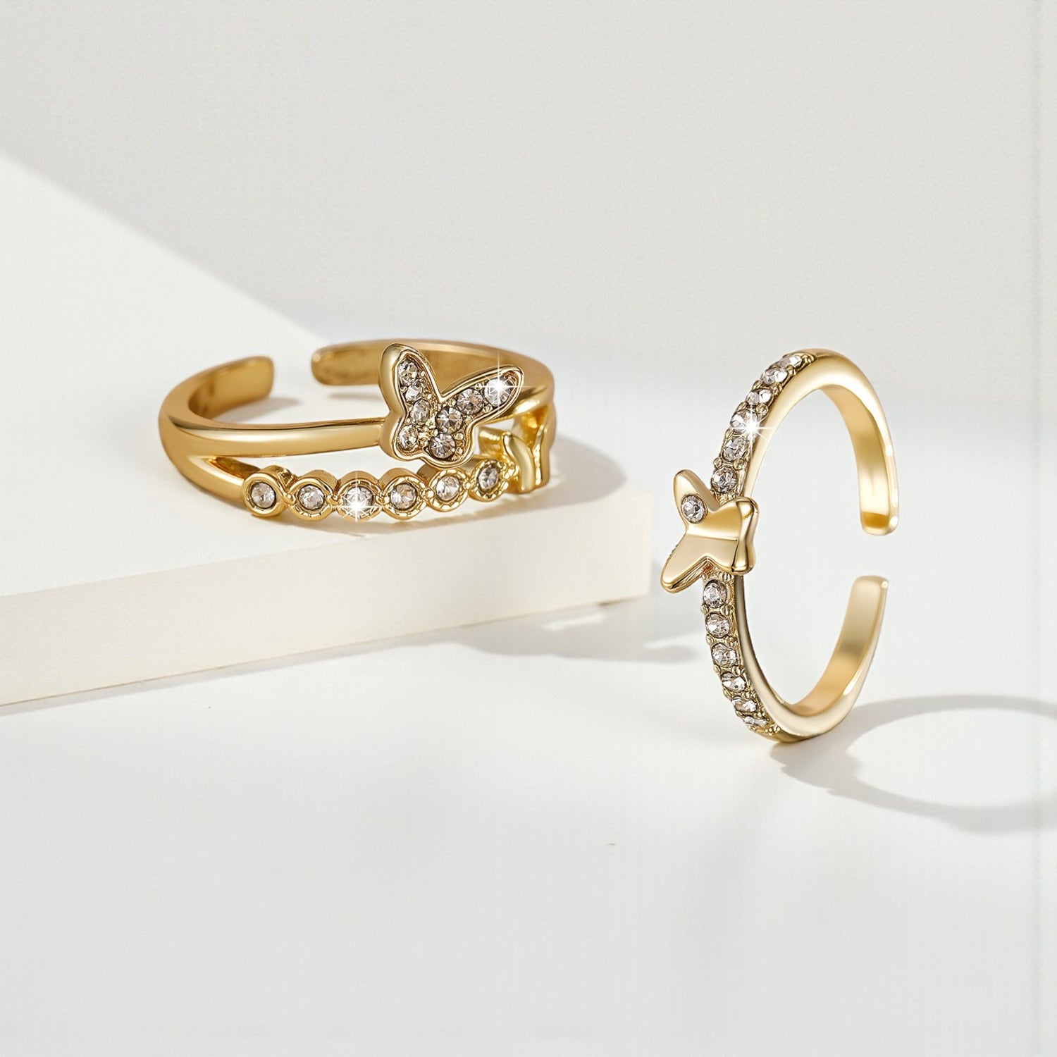 Conjunto de 2 Anéis Borboleta